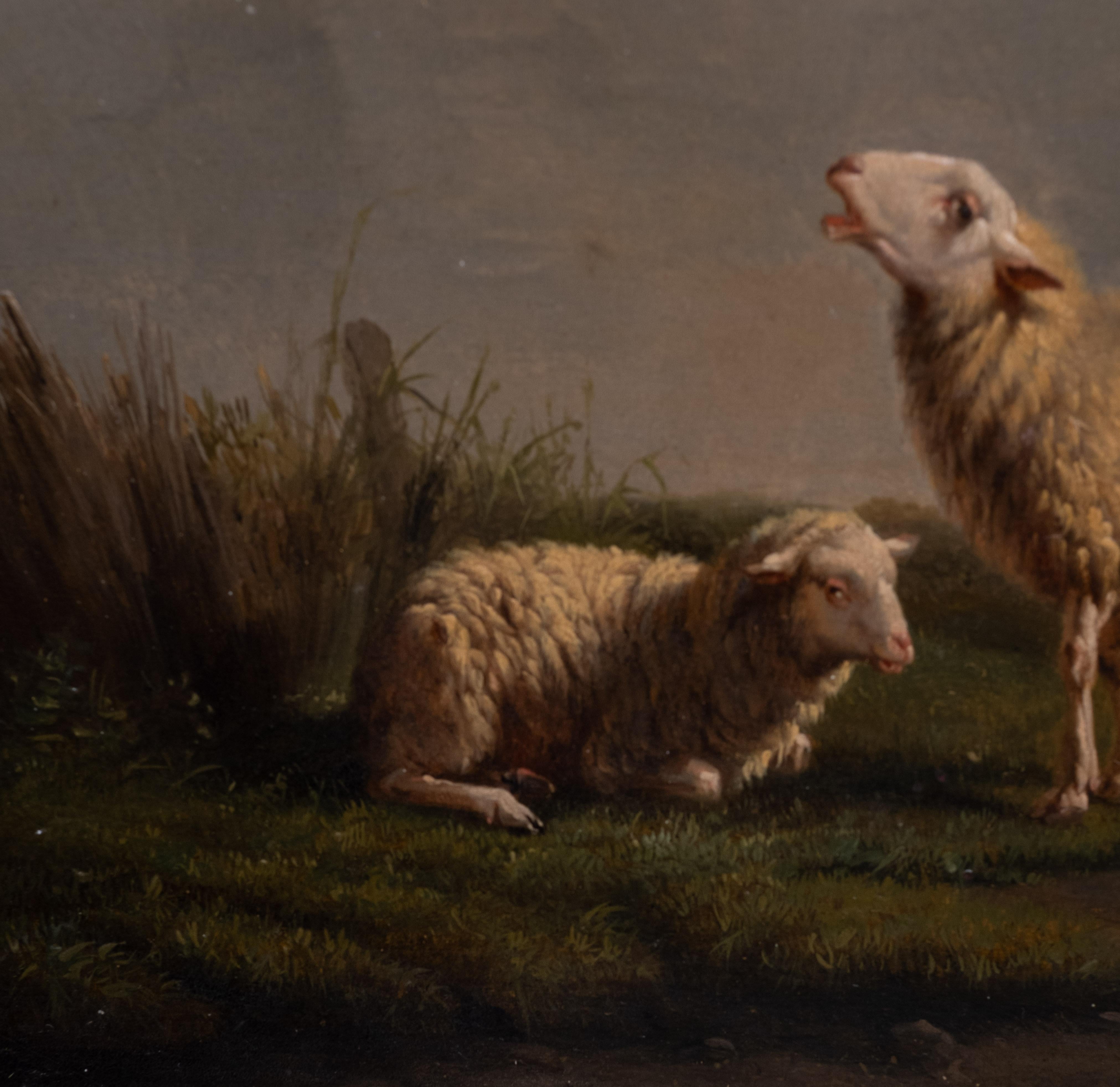 Peinture Eugène Verboeckhoven  Huile sur panneau   1844 en vente