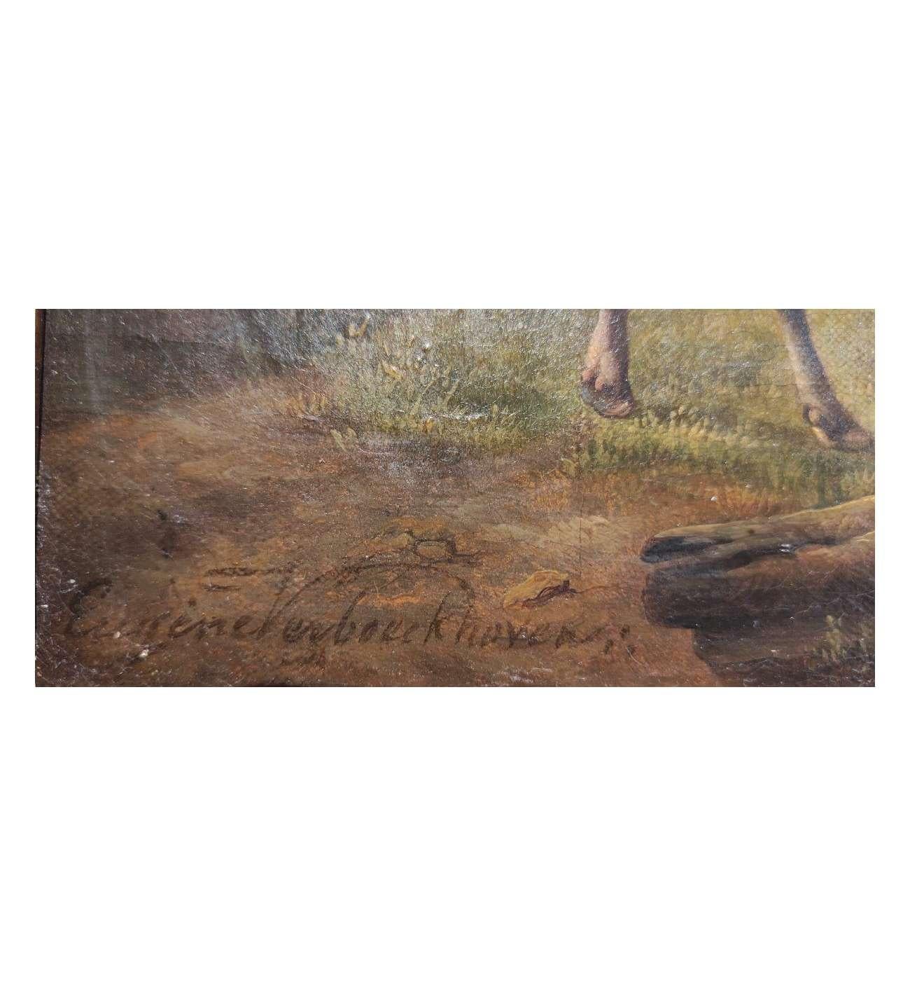 Le mucche nel prato di E. Verboeckhoven - Painting di Eugène Verboeckhoven