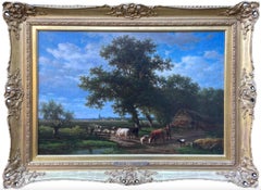 Huile sur toile d'Eugene Verboeckhoven & Alexander Daiwaille (1796-1881)