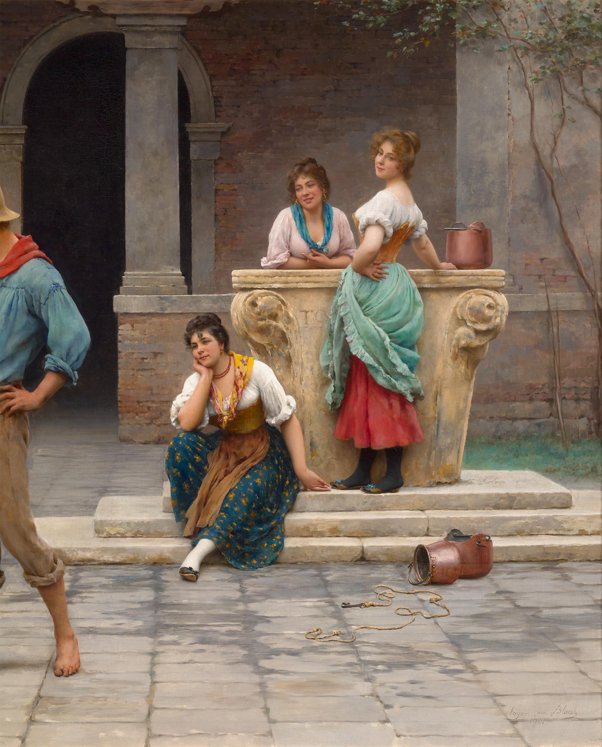 No Love Without Envy von Eugene Von Blaas (Akademisch), Painting, von Eugene von Blaas