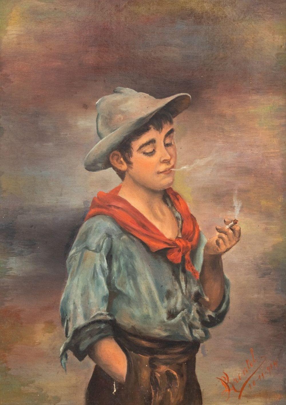 Pair of Portraits - Brown Portrait Painting by Eugene von Blaas