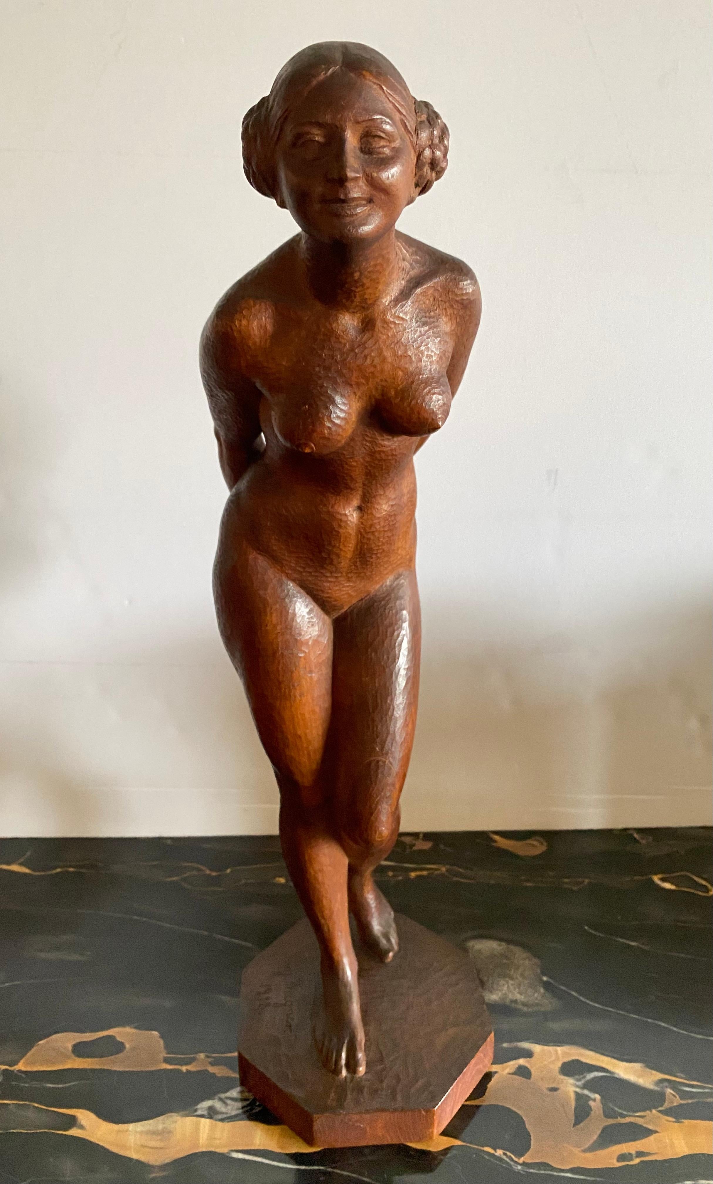 Nudo in piedi - Sculpture di Eugene Wagner