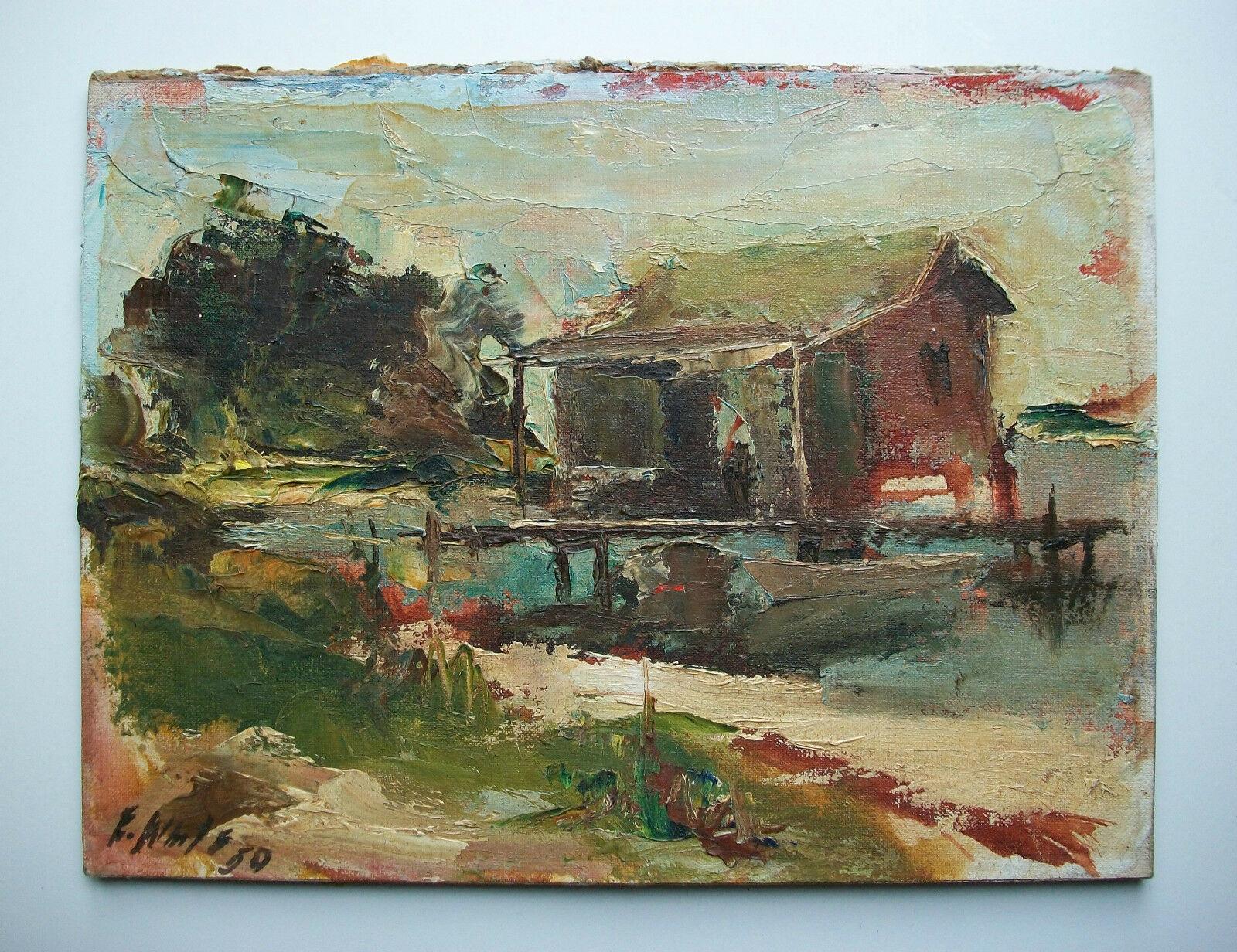 Mid-Century Modern Eugene White - 'Long Boat Key' - Impressionist Oil on Board - U.S., circa 1950 For Sale