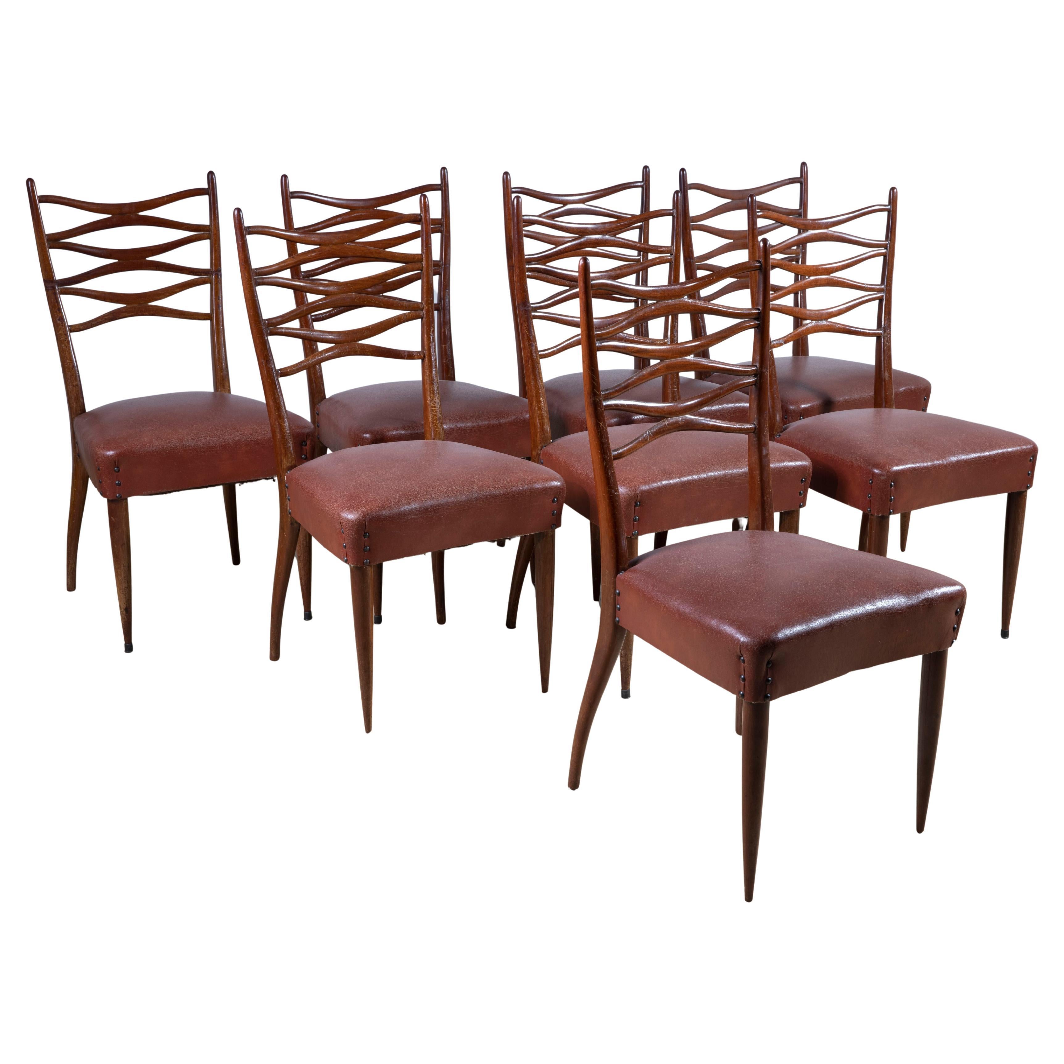 Eugenia Alberti and Gian Luigi Reggio, Set of 8 Italian Dining Chairs