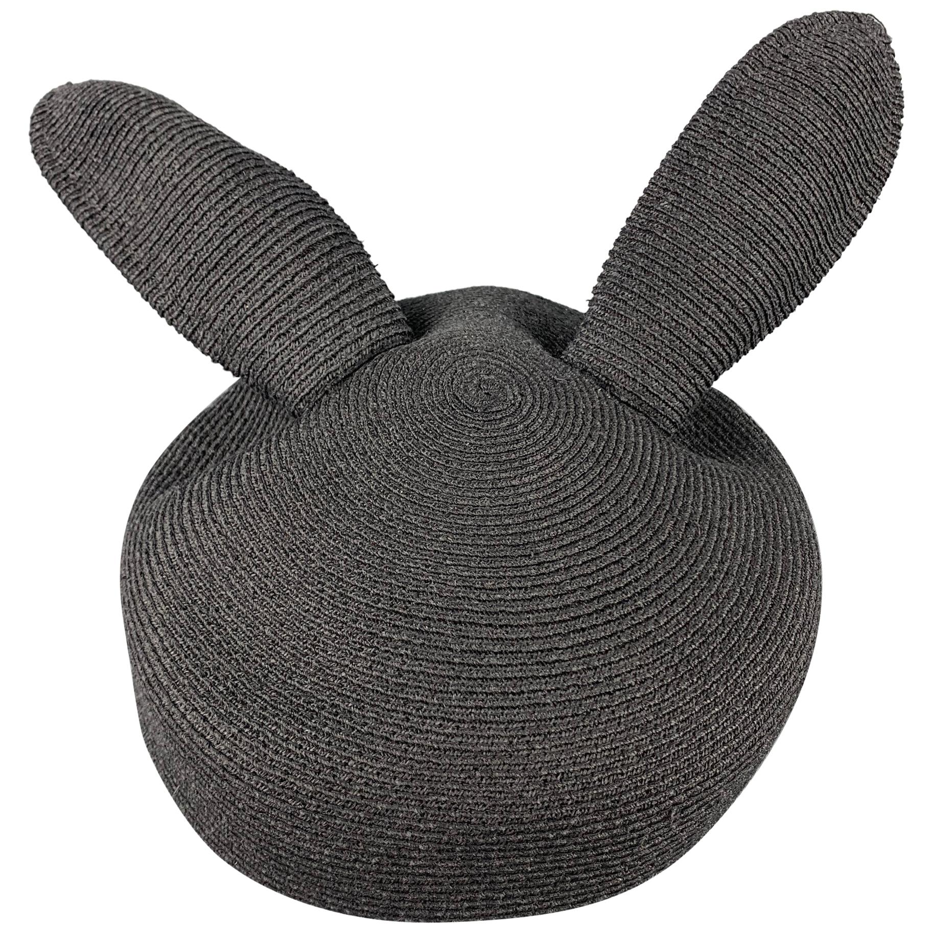 EUGENIA KIM Beatrix Black Woven Hemp / Cotton Hat