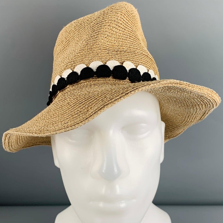 Eugenia Kim Tan Straw Hat with White Trim Meet The Winona for SS  main image 3