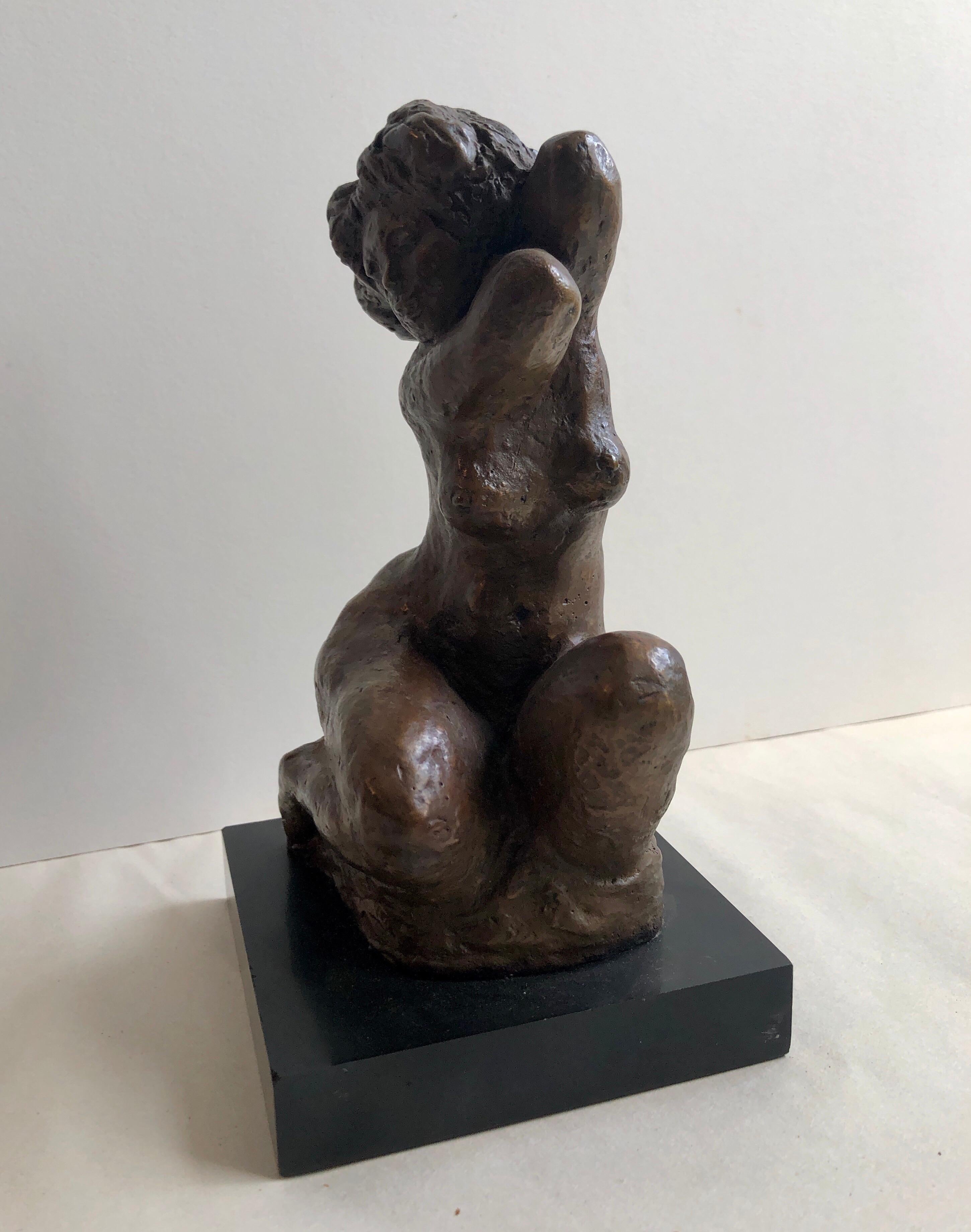 Scultura di bronzo di nudo femminile Modernista, WPA, New York Chelsea Hotel Artista - Sculpture American Modern di Eugenie Gershoy