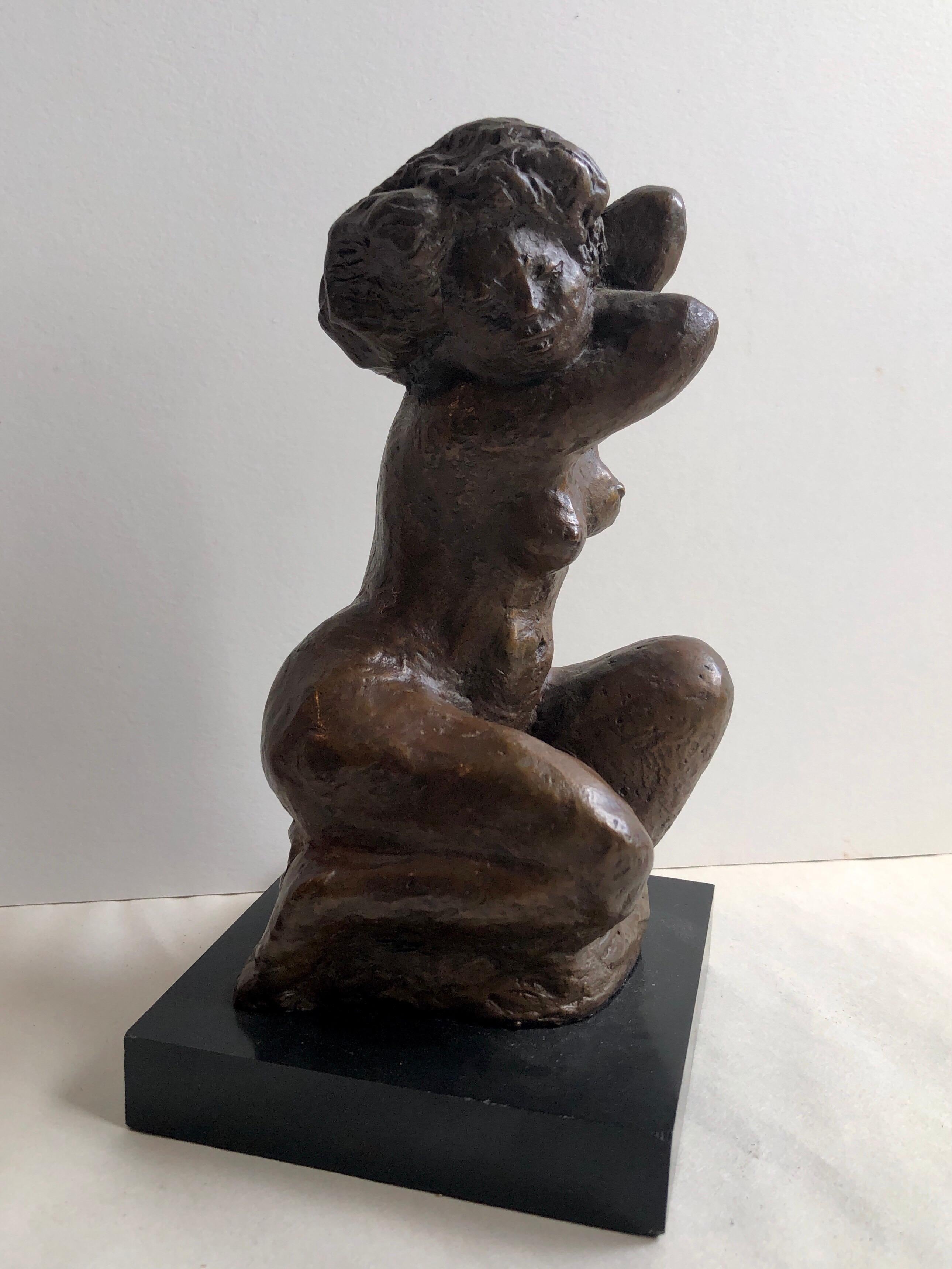Sculpture de nu féminin en bronze moderniste, WPA, artiste de l'hôtel Chelsea de New York 1