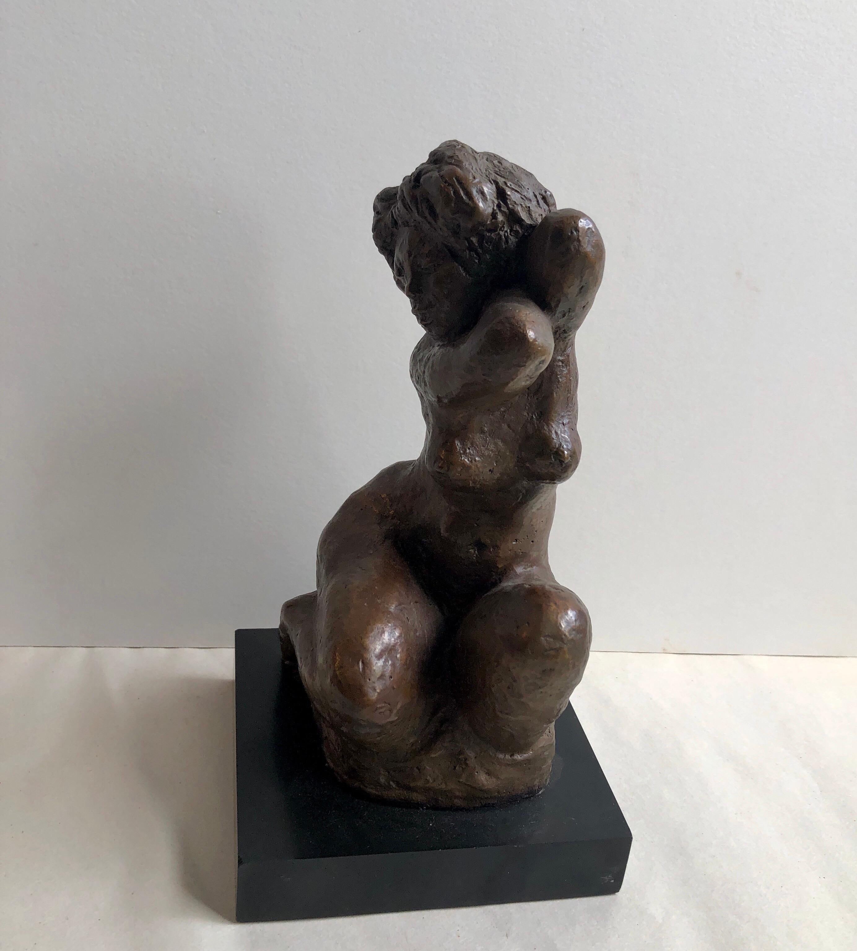 Modernistische weibliche Bronze-Aktskulptur, Bronze-Skulptur, WPA, New Yorker Chelsea Hotel, Künstlerin im Angebot 1