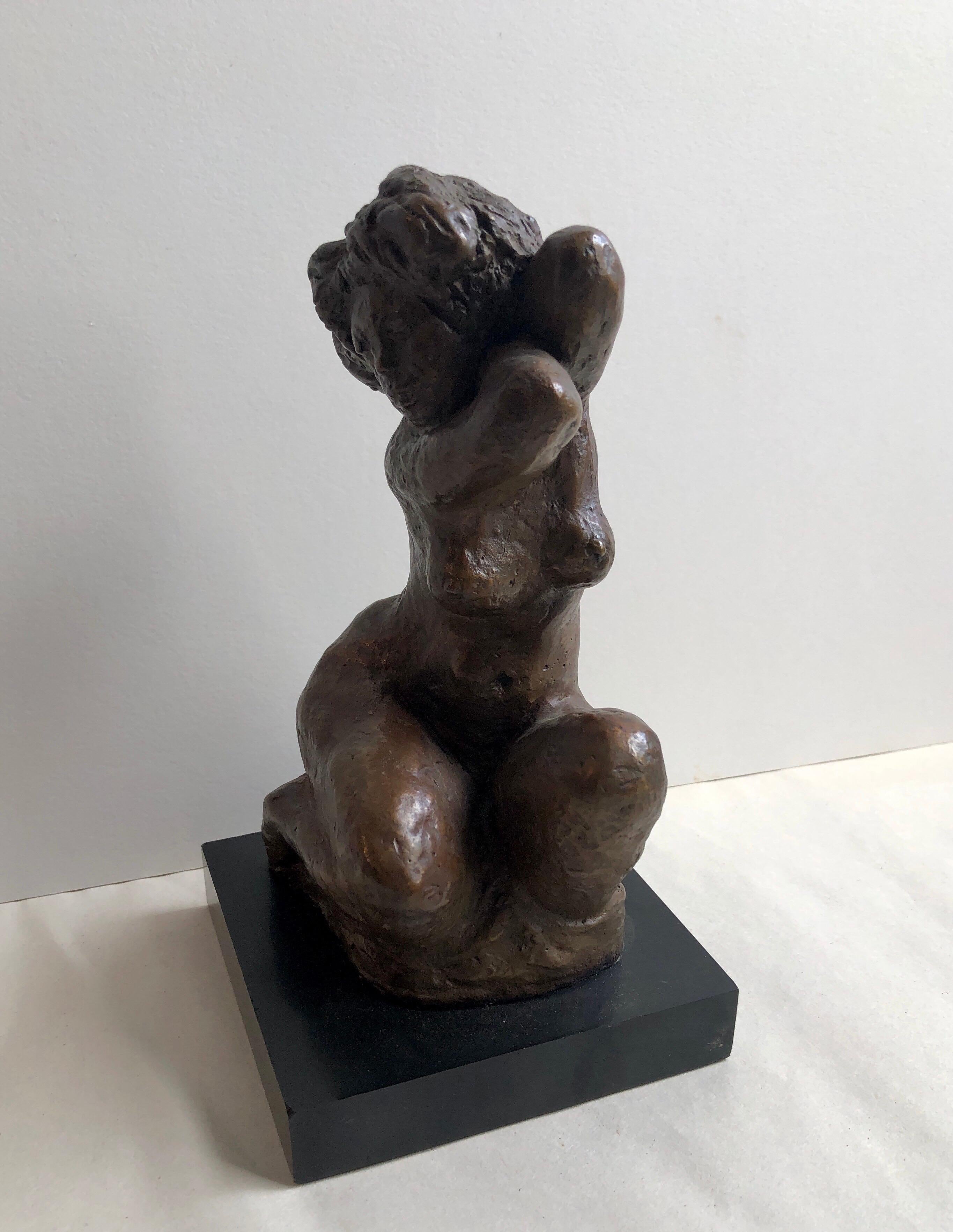 Sculpture de nu féminin en bronze moderniste, WPA, artiste de l'hôtel Chelsea de New York 3
