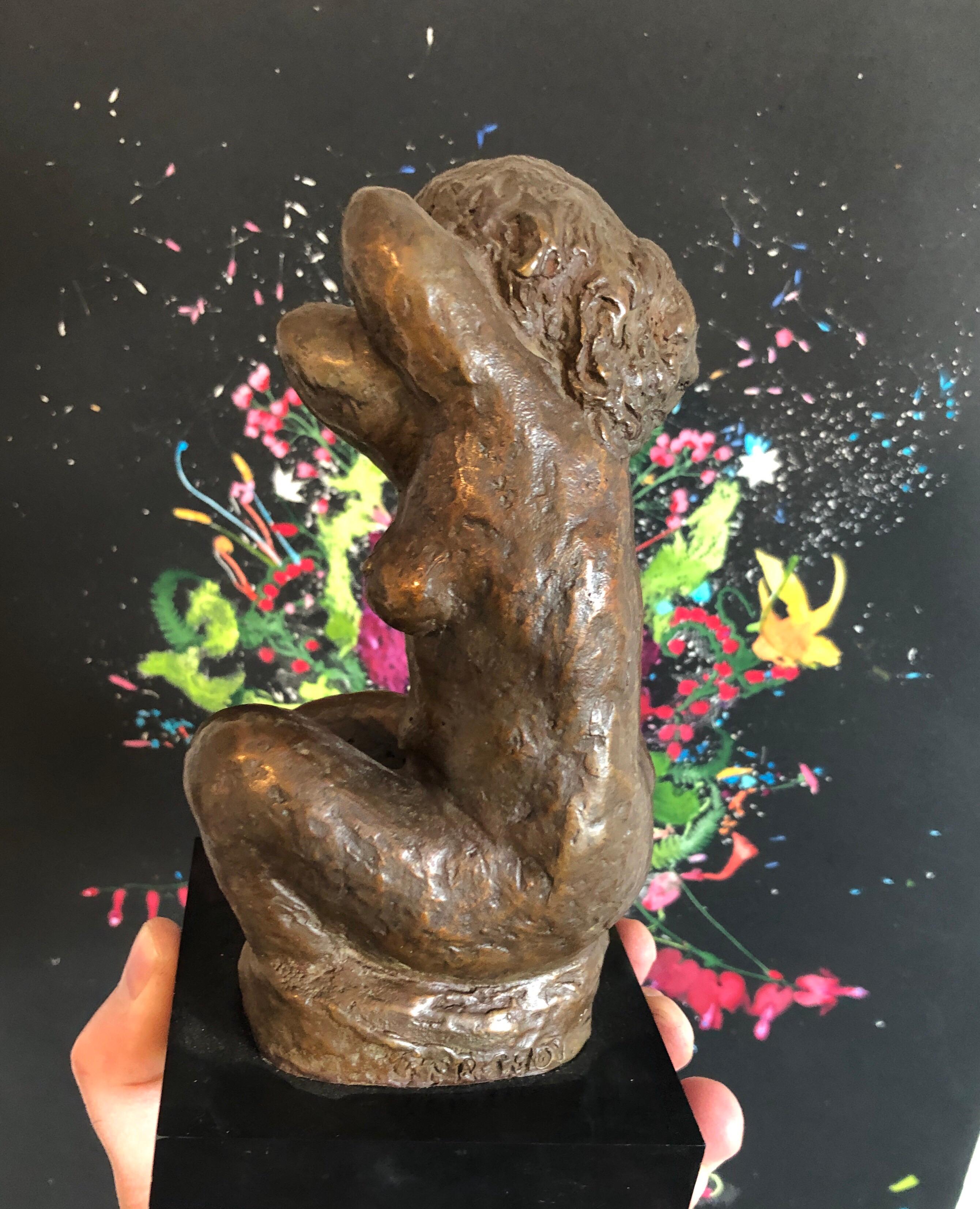 Bronze Female Nude Sculpture Modernist, WPA, New York Chelsea Hotel Artist 4