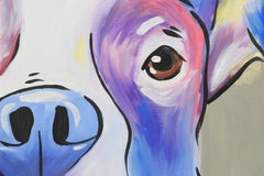 Blue & White Spotted Dog Portrait with Majestic Eyes Acrylic on Canvas available