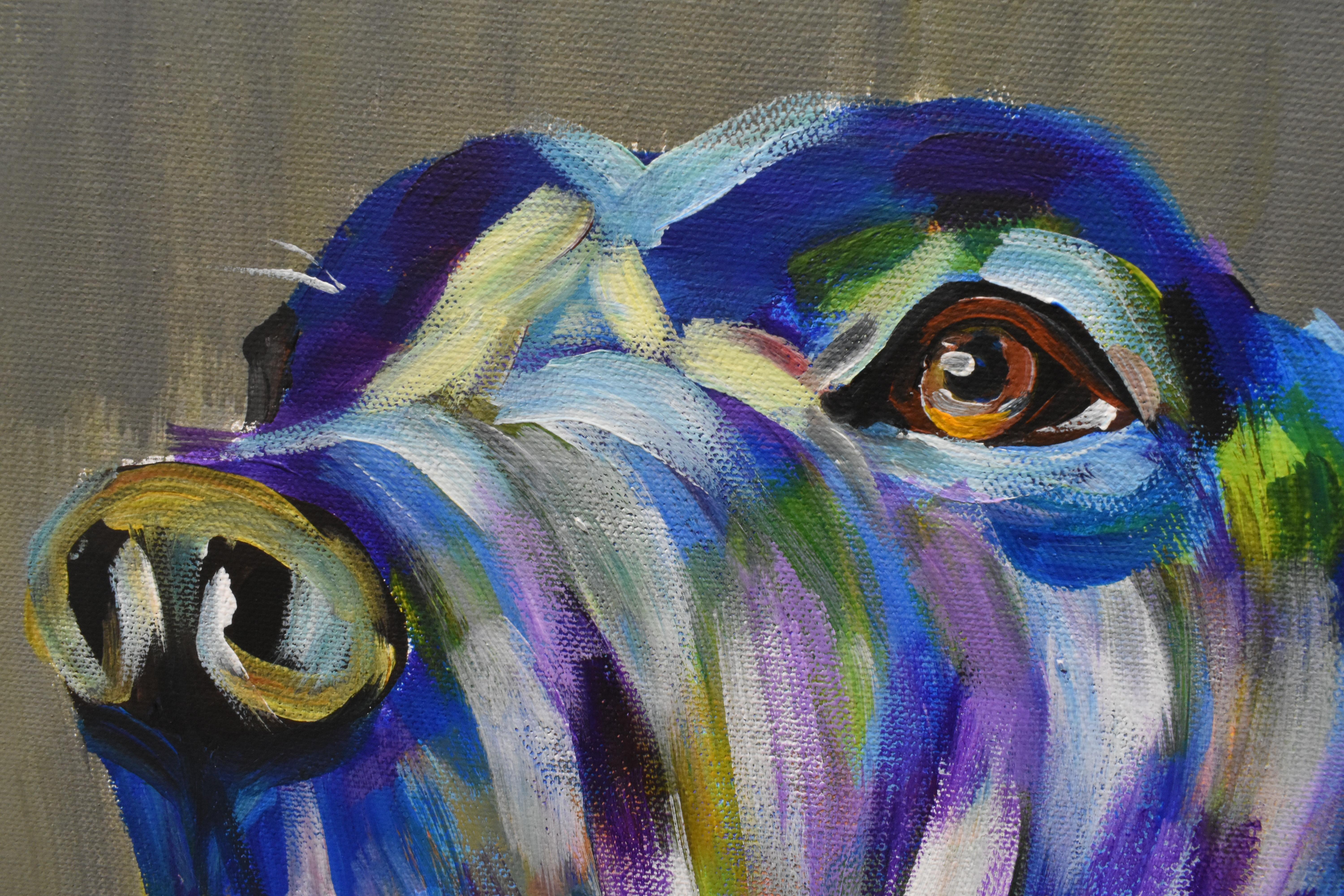 Doberman Pinschers Steady Hound Dog Ritratto Pop Pittura acrilica disponibile ora - Painting di Eugenie Wee
