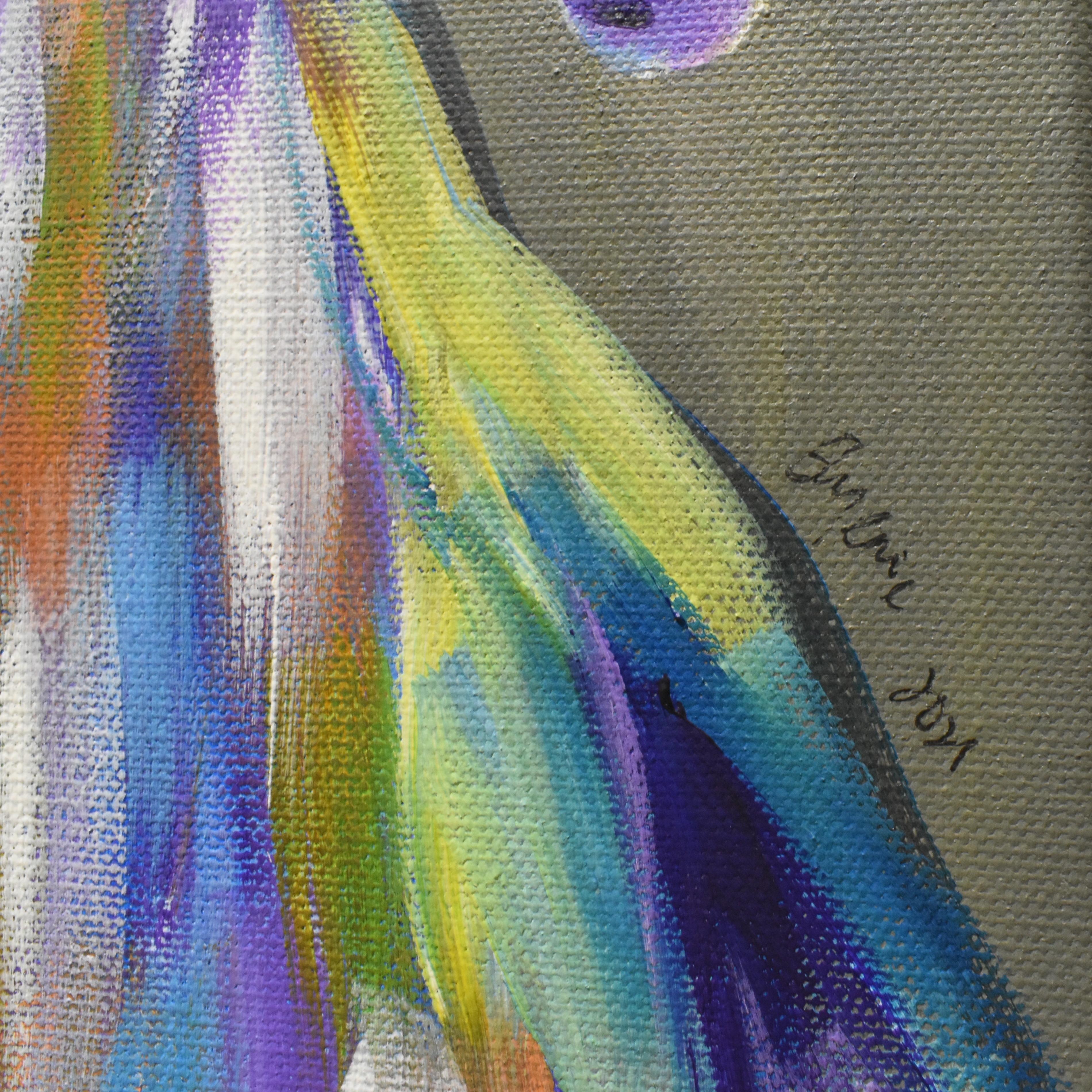 Doberman Pinschers Steady Hound Dog Ritratto Pop Pittura acrilica disponibile ora - Portrait Painting Grigio di Eugenie Wee