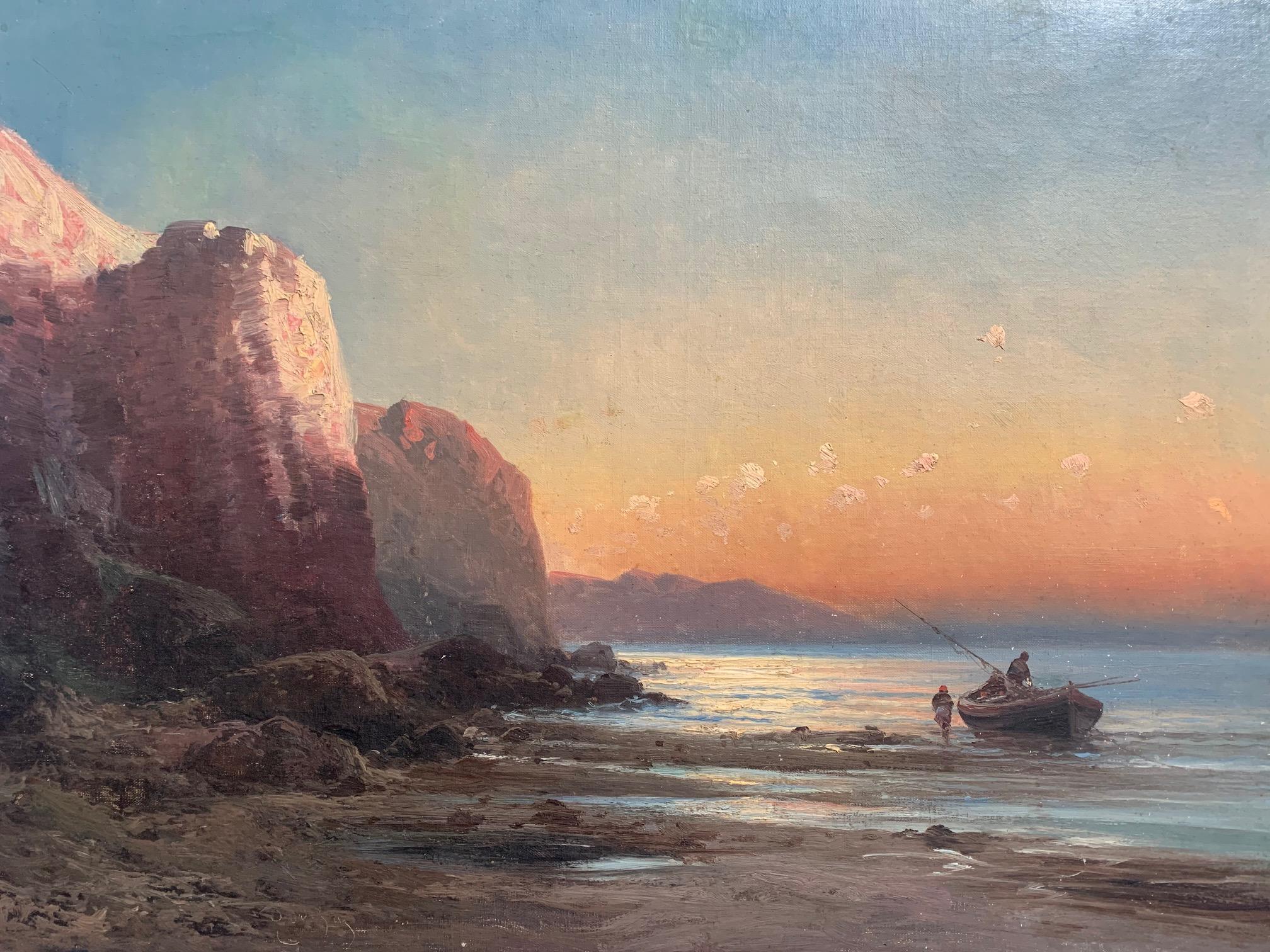 French Eugenio Amus, Marina, Oil on Canvas For Sale