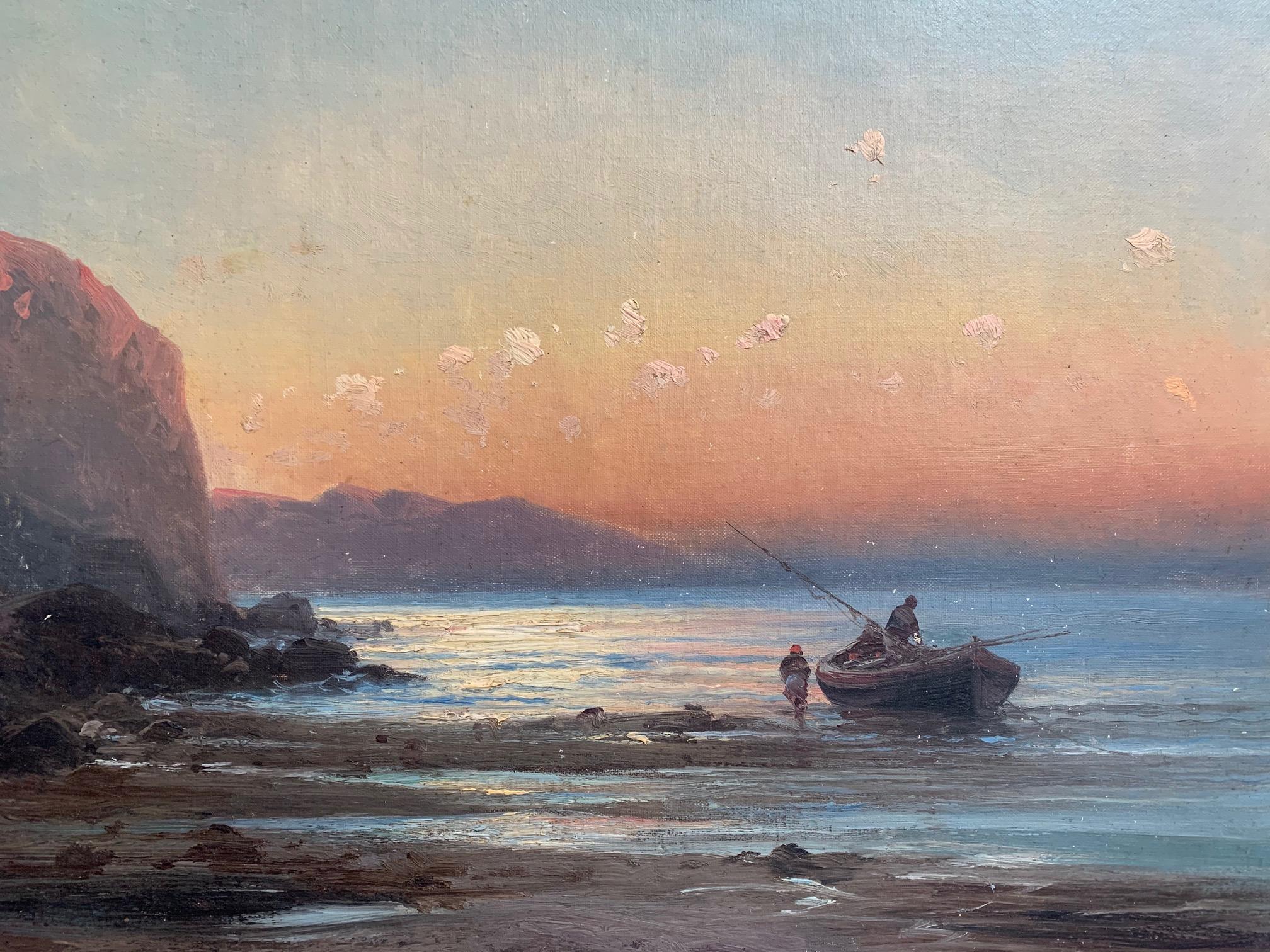 Eugenio Amus, Marina, Oil on Canvas In Excellent Condition For Sale In Montelabbate, PU