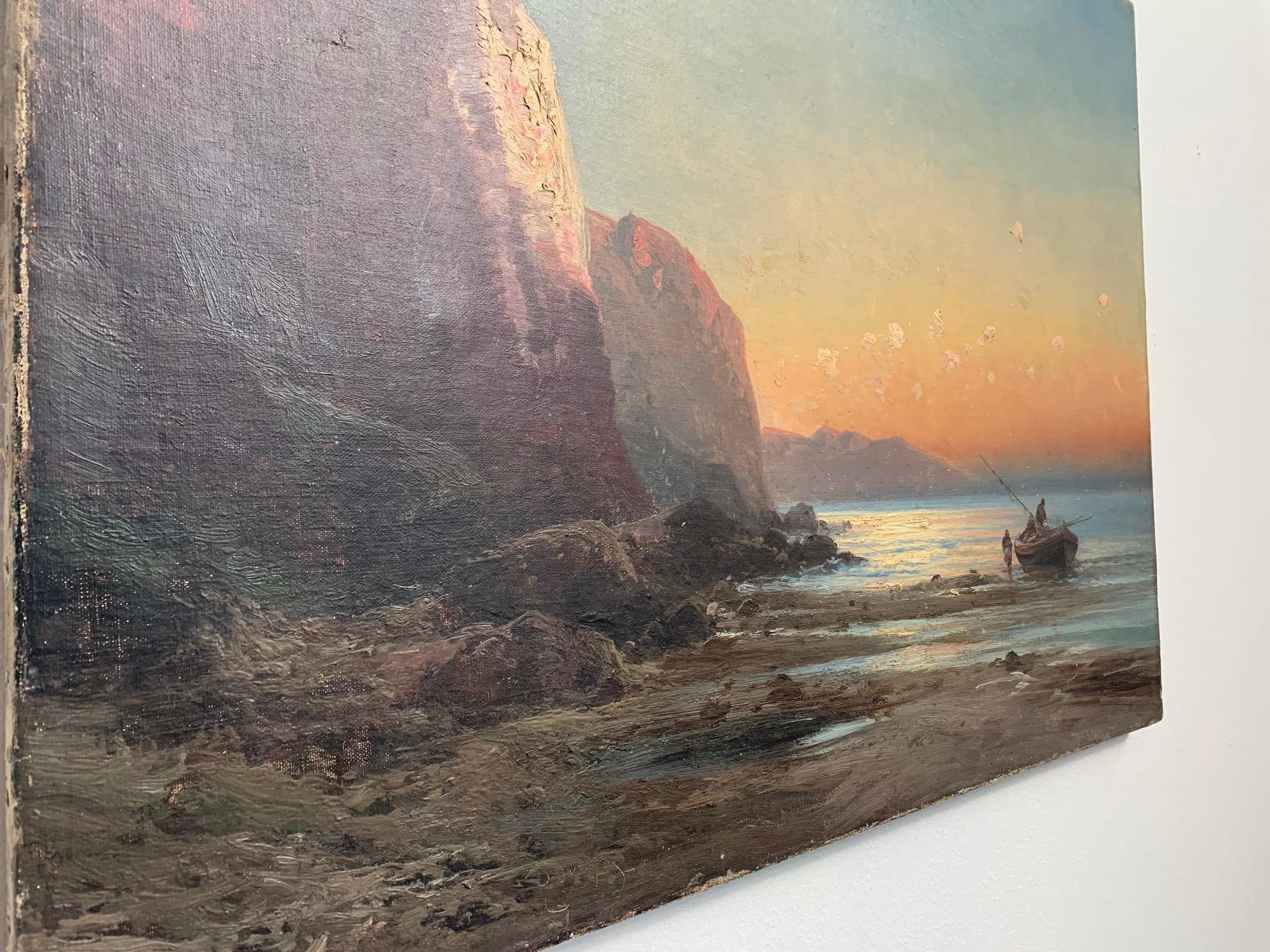 Eugenio Amus, Marina, Oil on Canvas For Sale 1