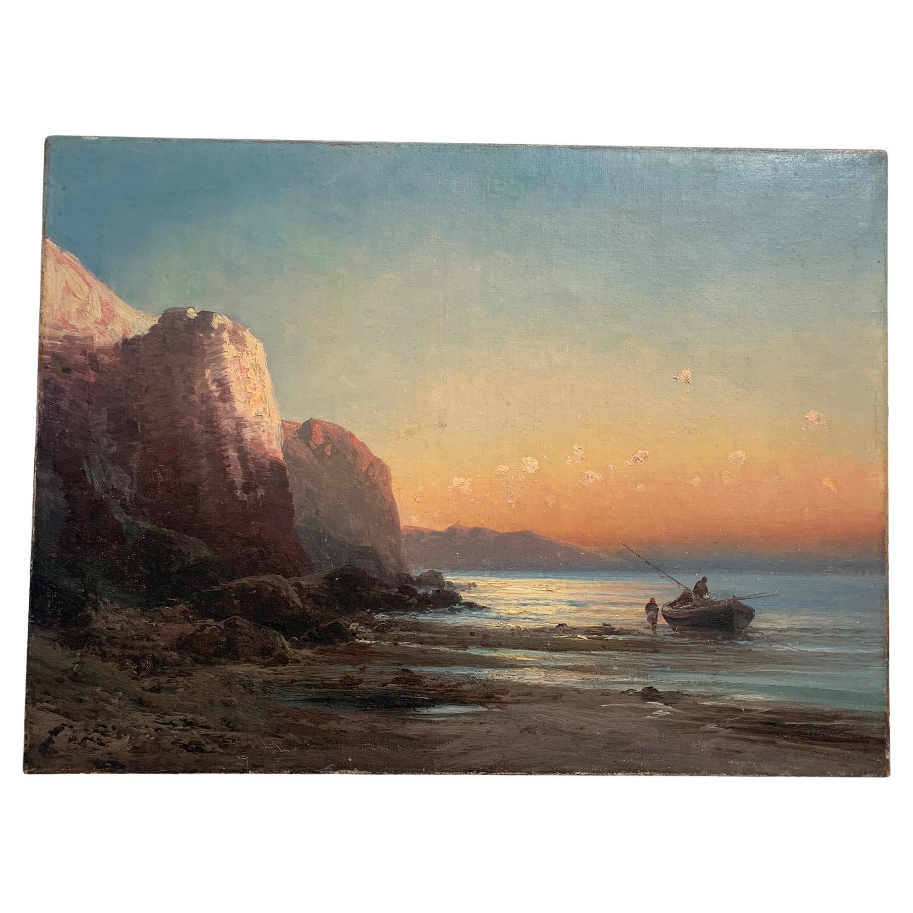 Eugenio Amus, Marina, Oil on Canvas