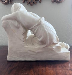 Alabaster Cleopatra Sculpture, Unsigned, Attributed to Battiglia circa 1900