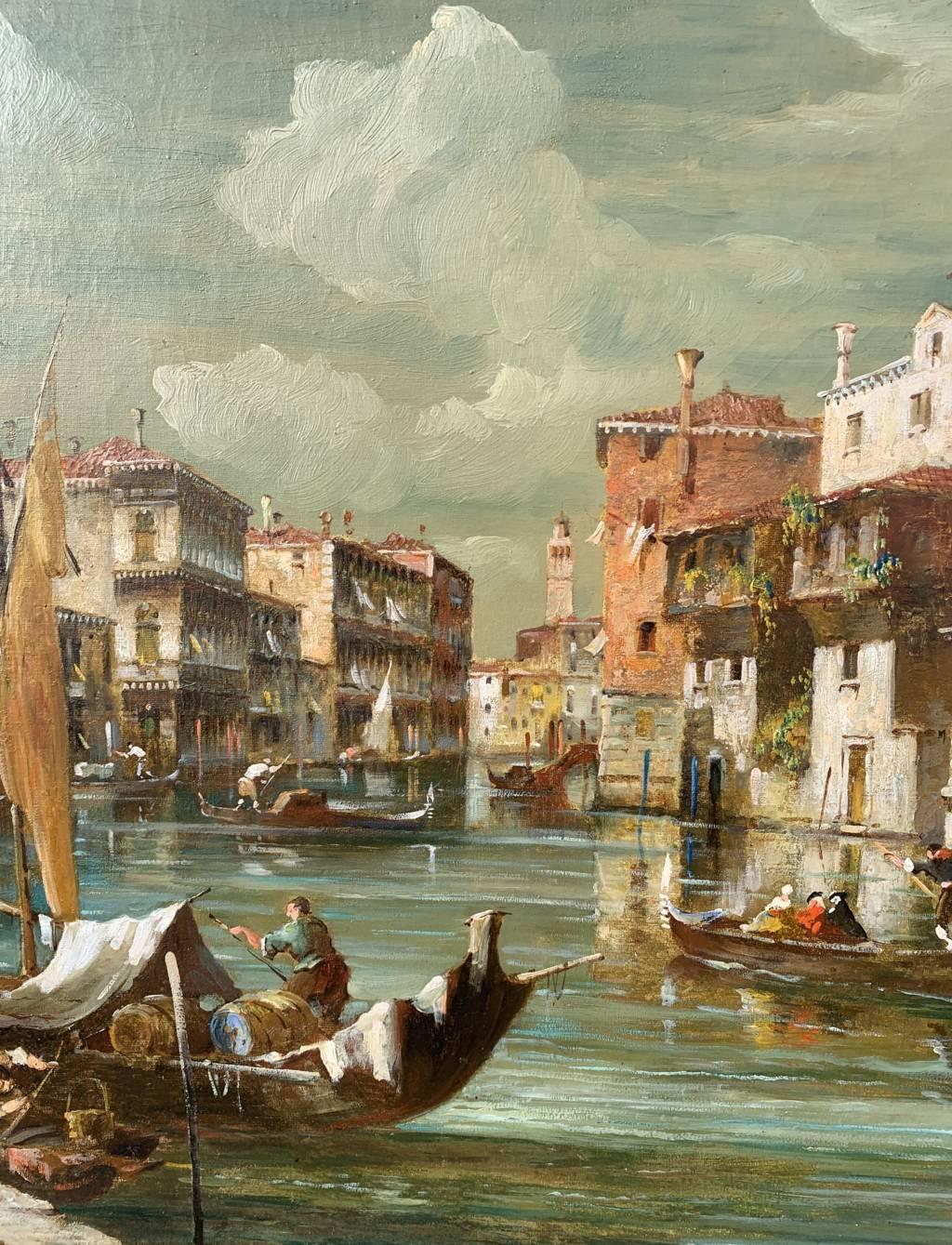 Eugenio Bonivento, called ZENO (Chioggia 1880 - Milan 1956) - Venice, view of the Grand Canal.

71 x 100 cm without frame, 97 x 126 cm with frame.

Antique oil painting on canvas, in original frame.

- Work signed bottom right: “E. ZENO”.

Condition
