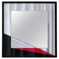 Eugenio Carmi Kunstspiegel, Memphis-Stil, italienisches Sammlerdesign, 70er-Jahre