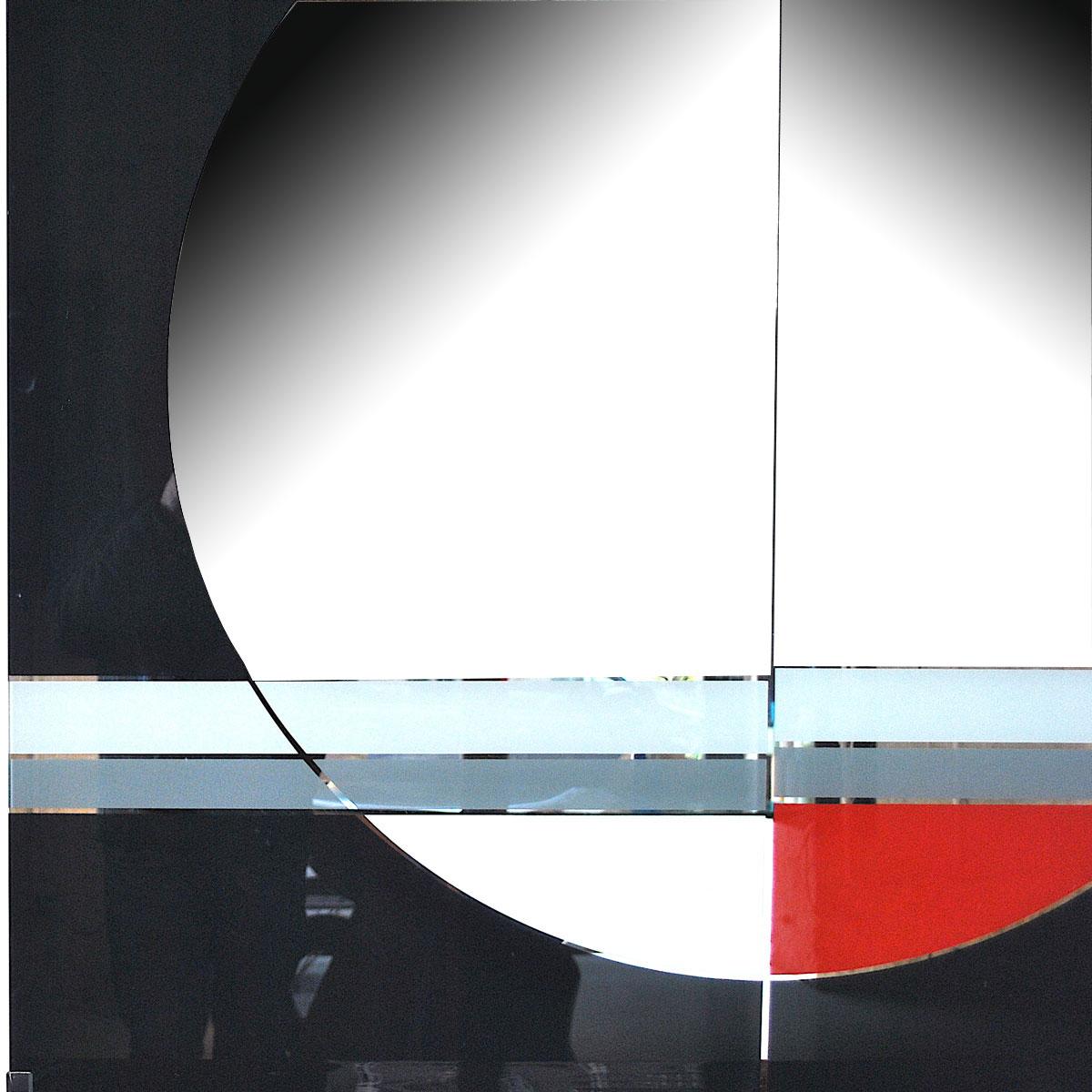 Late 20th Century Eugenio Carmi Italian Graphic Designer Wall Mirror Morphos for Acerbis, 1980s For Sale