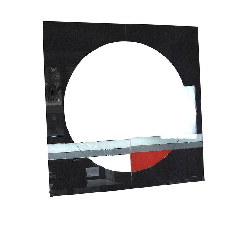 Eugenio Carmi Italian Graphic Designer Wall Mirror Morphos for Acerbis, 1980s In Good Condition In bari, IT