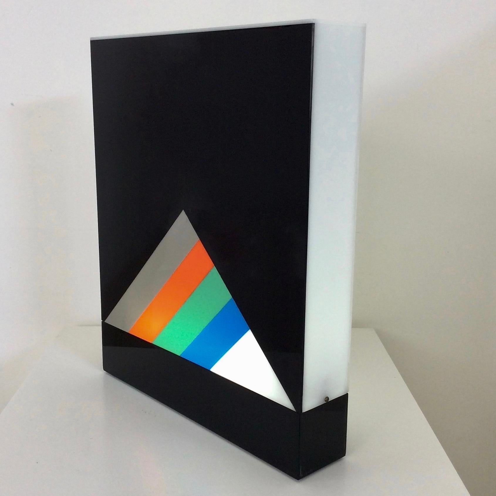 Plexiglass Eugenio Carmi Light Box, Signed Artwork, 1970, Italy For Sale