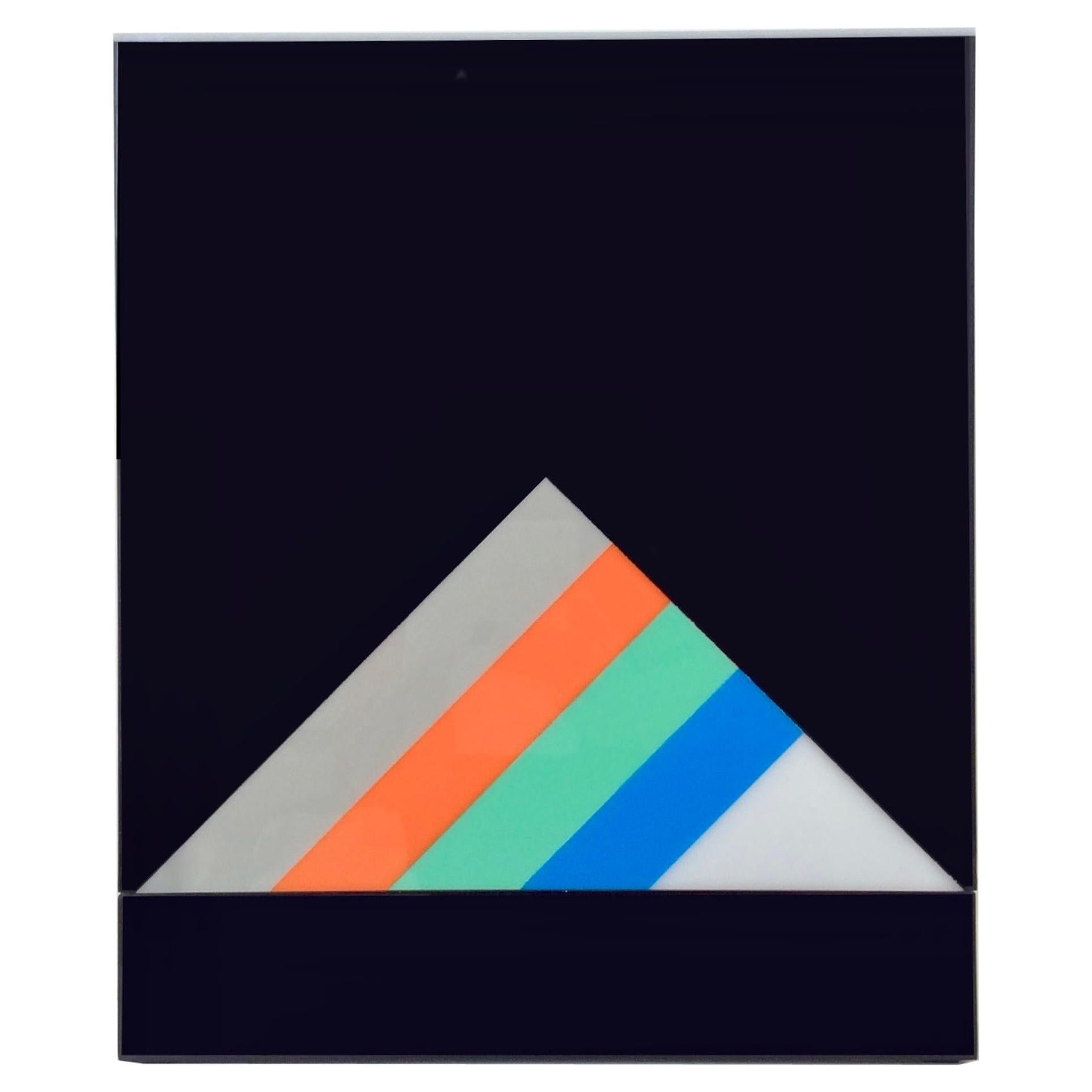 Eugenio Carmi Caja de Luz, Obra de arte firmada, 1970, Italia