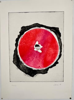 Italienische abstrakte Aquatinta Collage Lithographie Druck Eugenio Carmi 80er Jahre Memphis Ära