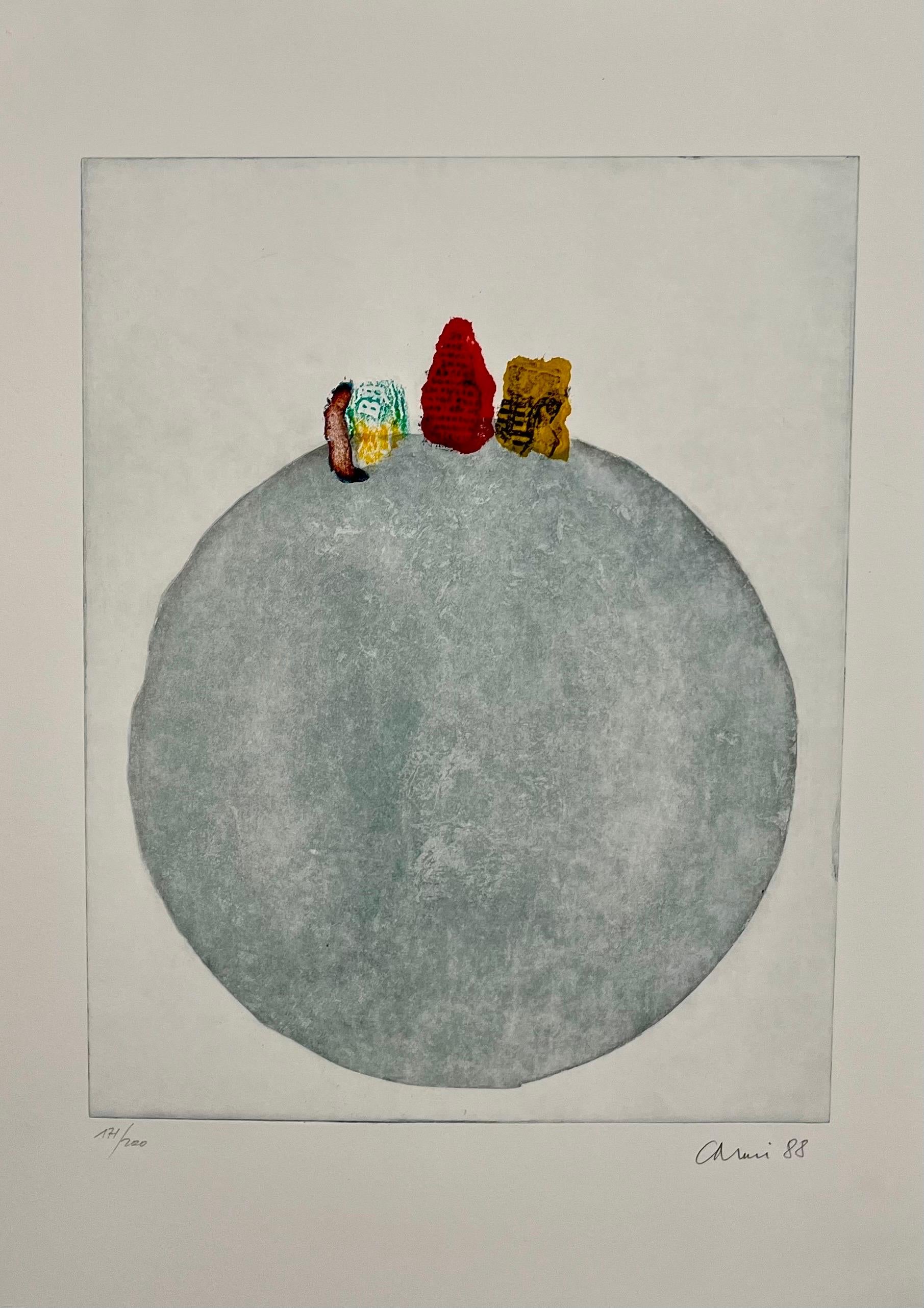 Genre: Modern, Modernist
Subject: Abstract
Medium: Print, Aquatint
Hand signed dated 1988, limited edition
Surface: Paper
Country: Italy
Dimensions: 26" x 20" approximately

Eugenio Carmi is an Italian painter born in 1920 in Genoa. He studied in