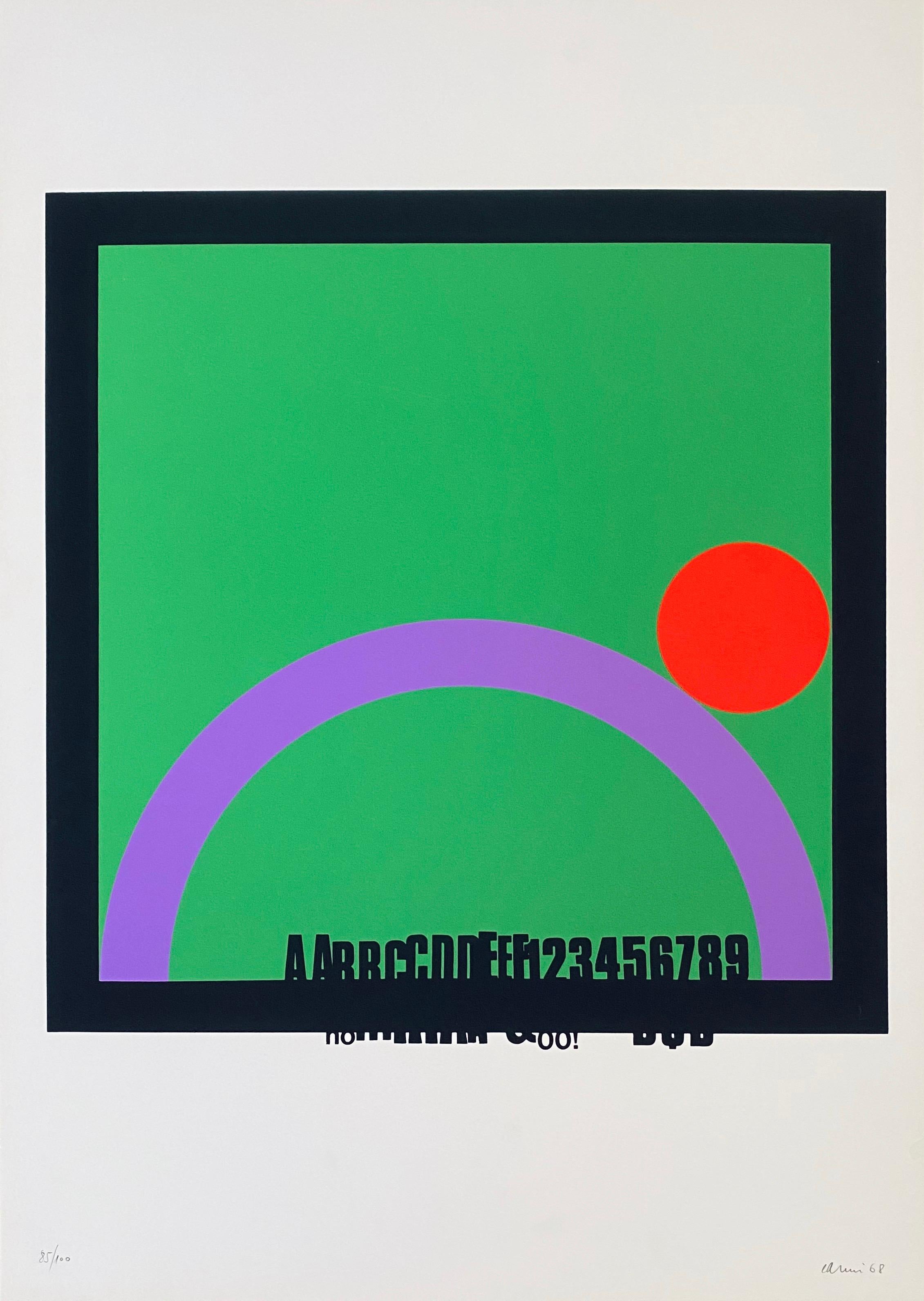 Sérigraphie moderne d'Eugenio Carmi, artiste italien en vente 1