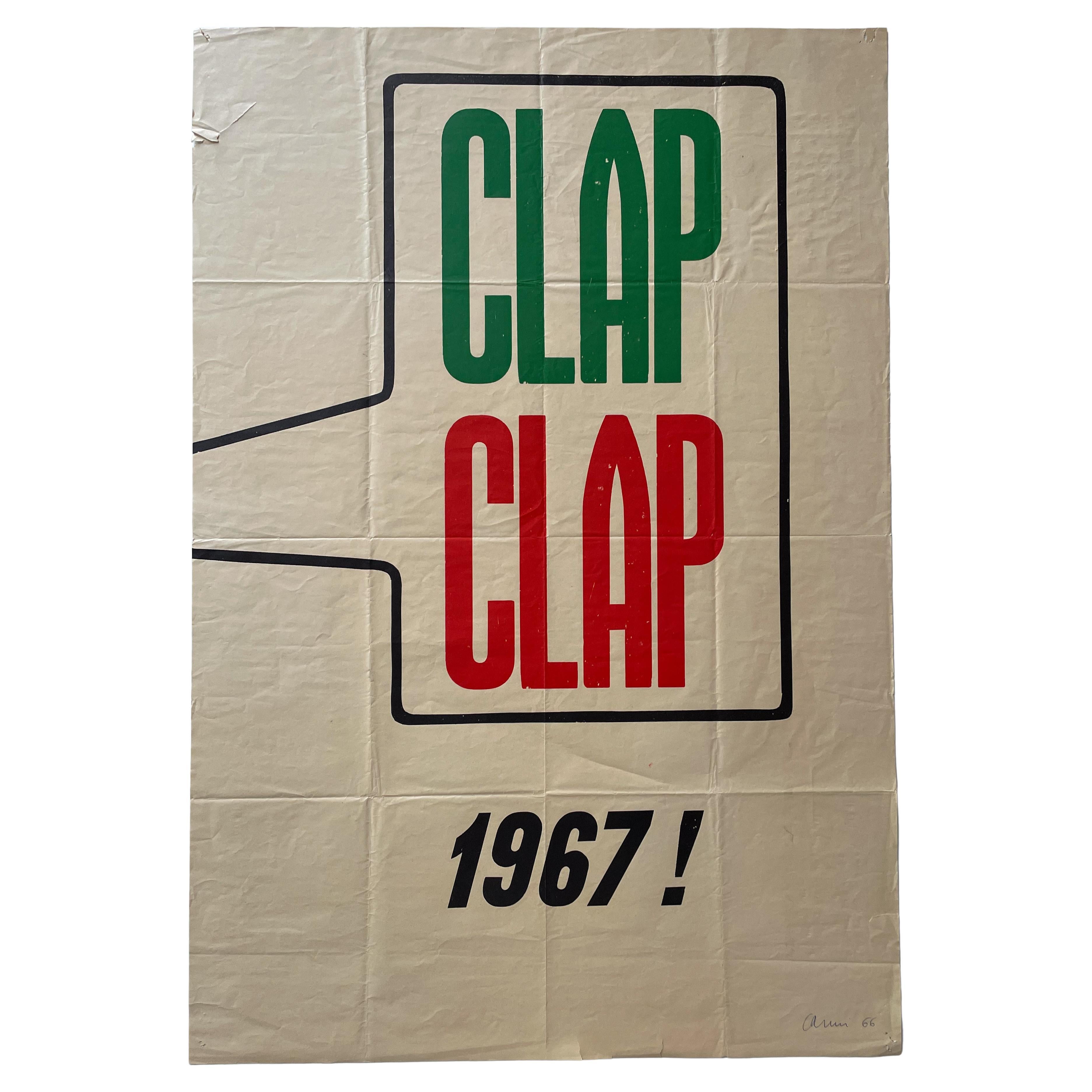 Eugenio Carmie Sérigraphie "CLAP CLAP" en vente