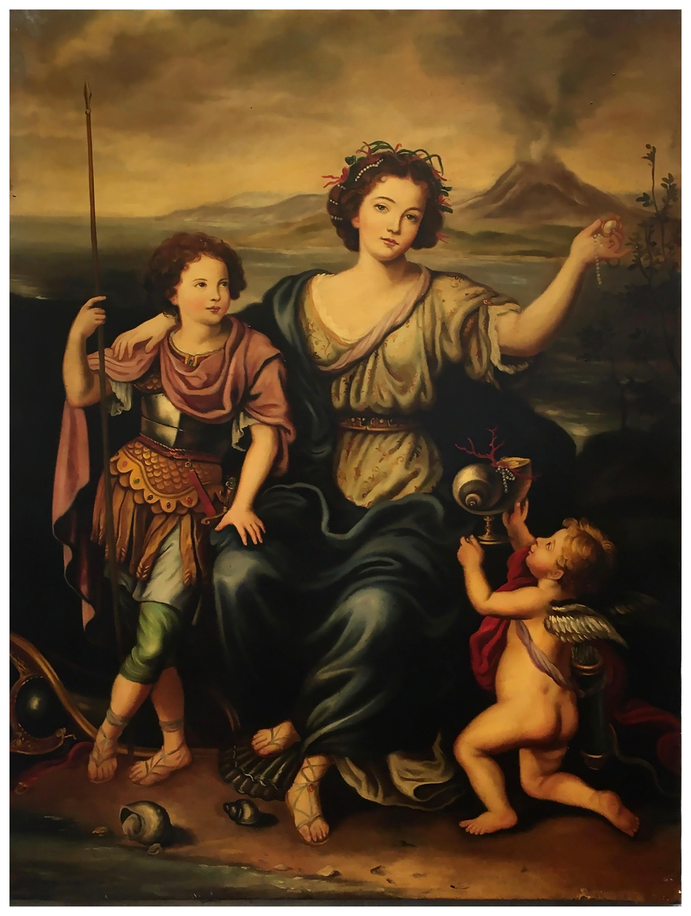 ESCENA ALLEGÓRICA- Eugenio De Blasi - Italiano- Pintura al óleo sobre lienzo 1