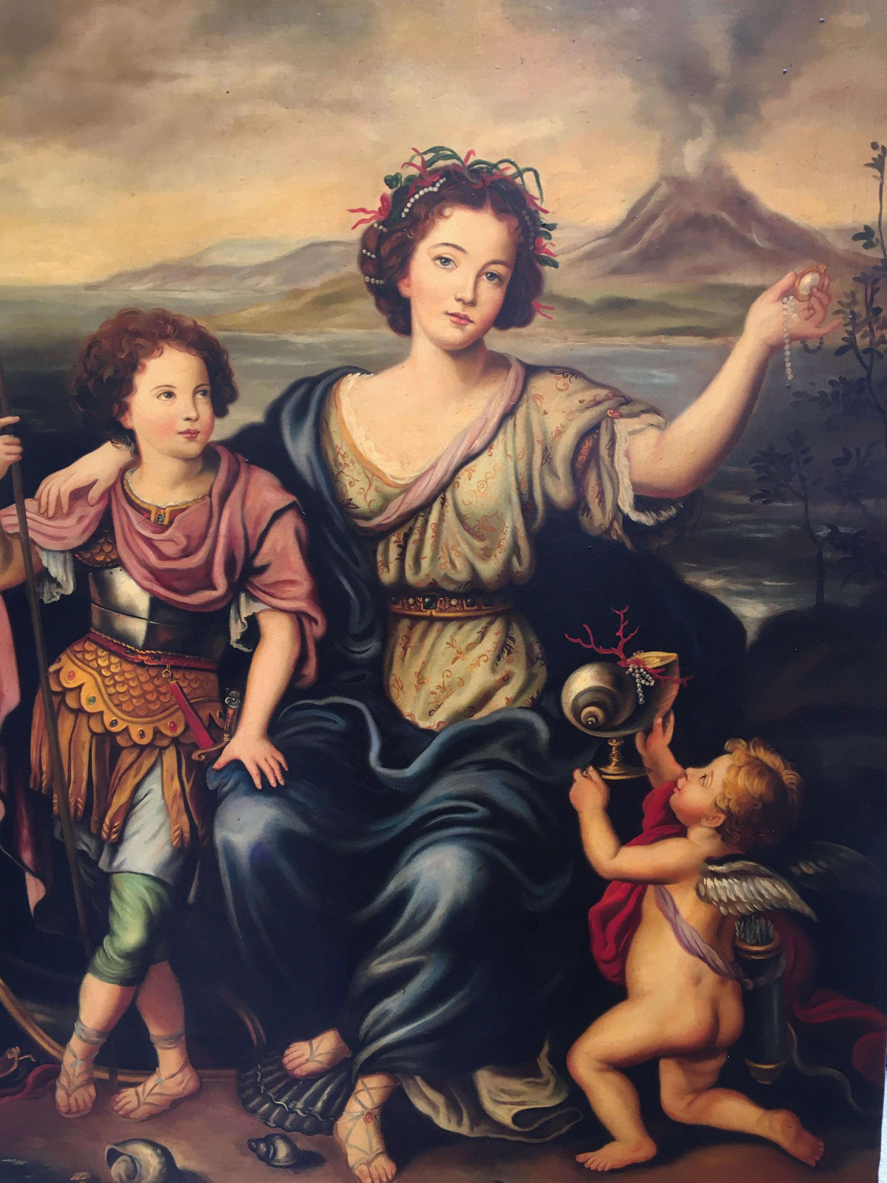 ESCENA ALLEGÓRICA- Eugenio De Blasi - Italiano- Pintura al óleo sobre lienzo 5