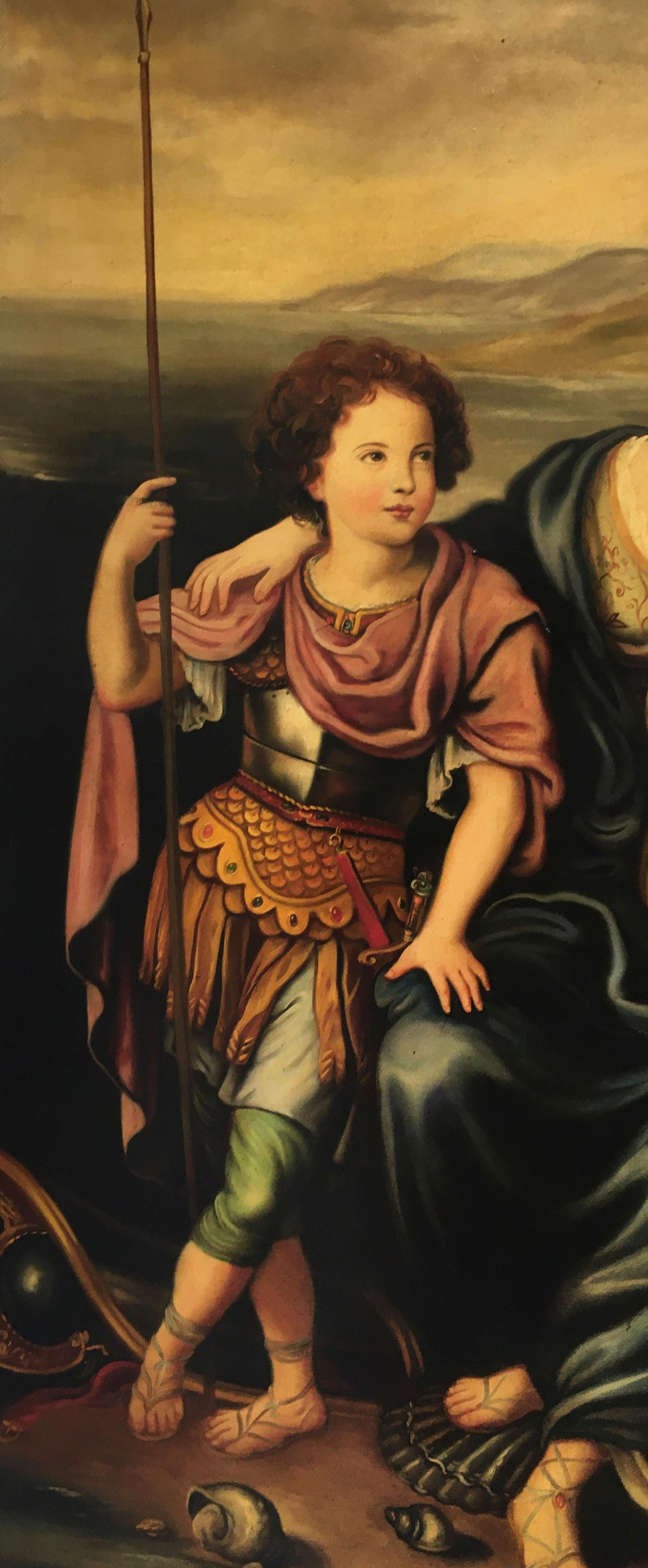 ESCENA ALLEGÓRICA- Eugenio De Blasi - Italiano- Pintura al óleo sobre lienzo 6