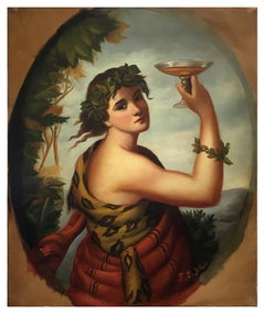 L'ALLEGORIA DELL'AUTUNNO - Eugenio De Blasi - Ritratto italiano Olio su tela