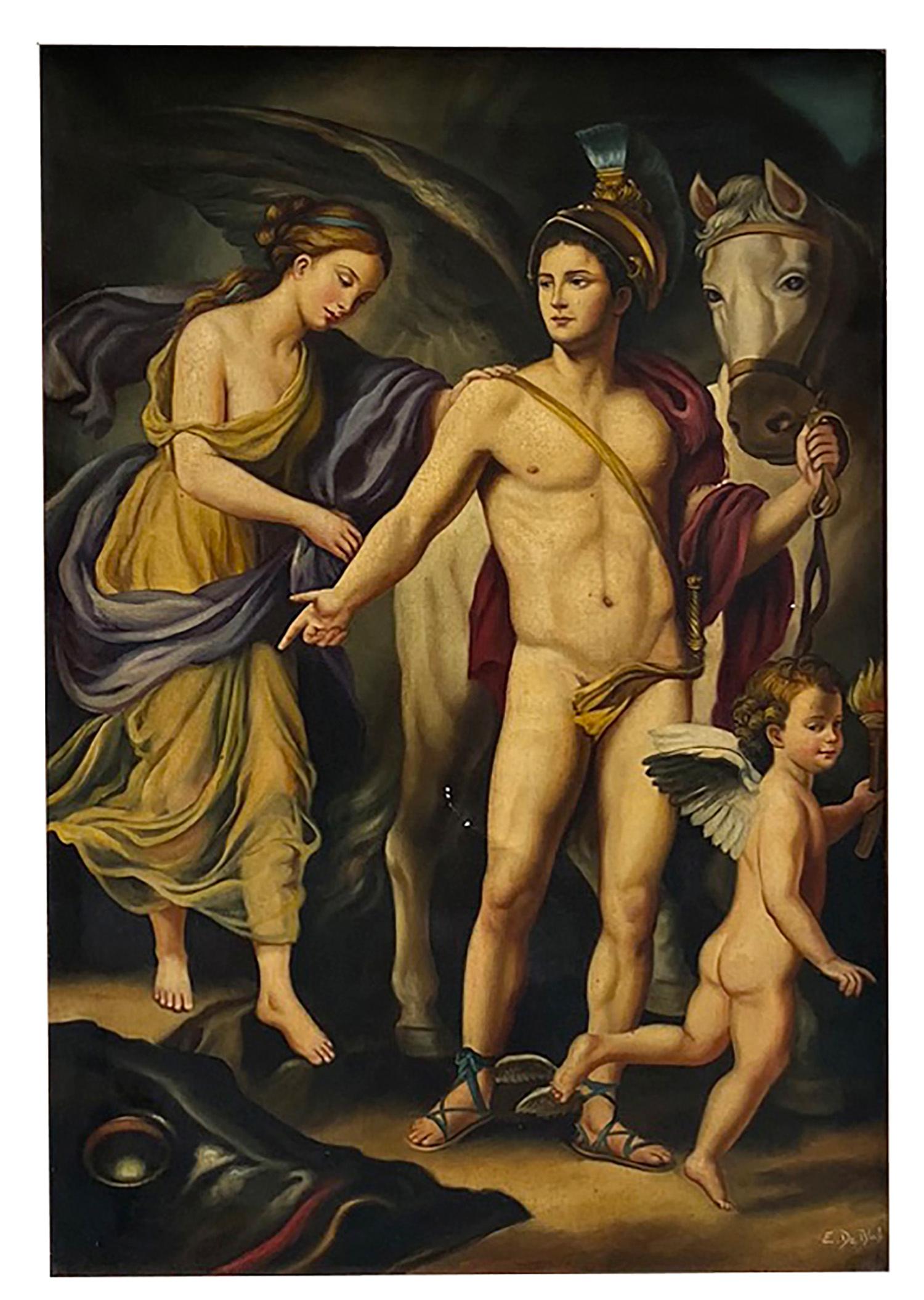 PERSEO AND ANDROMEDA - À la manière d'A.R. Mengs - Italie - Peinture figurative - Painting de Eugenio De Blasi