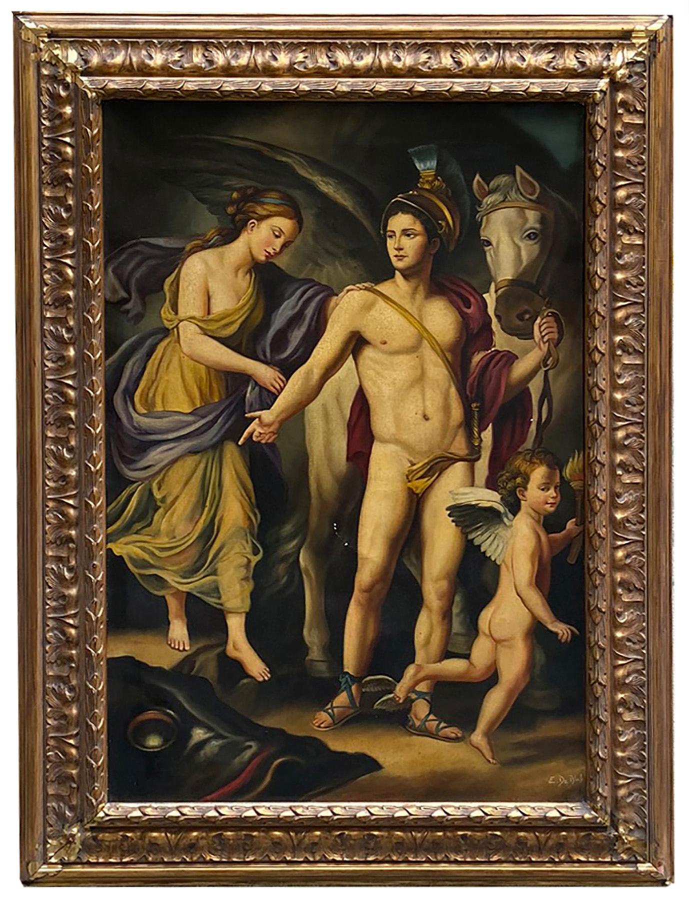 Figurative Painting Eugenio De Blasi - PERSEO AND ANDROMEDA - À la manière d'A.R. Mengs - Italie - Peinture figurative