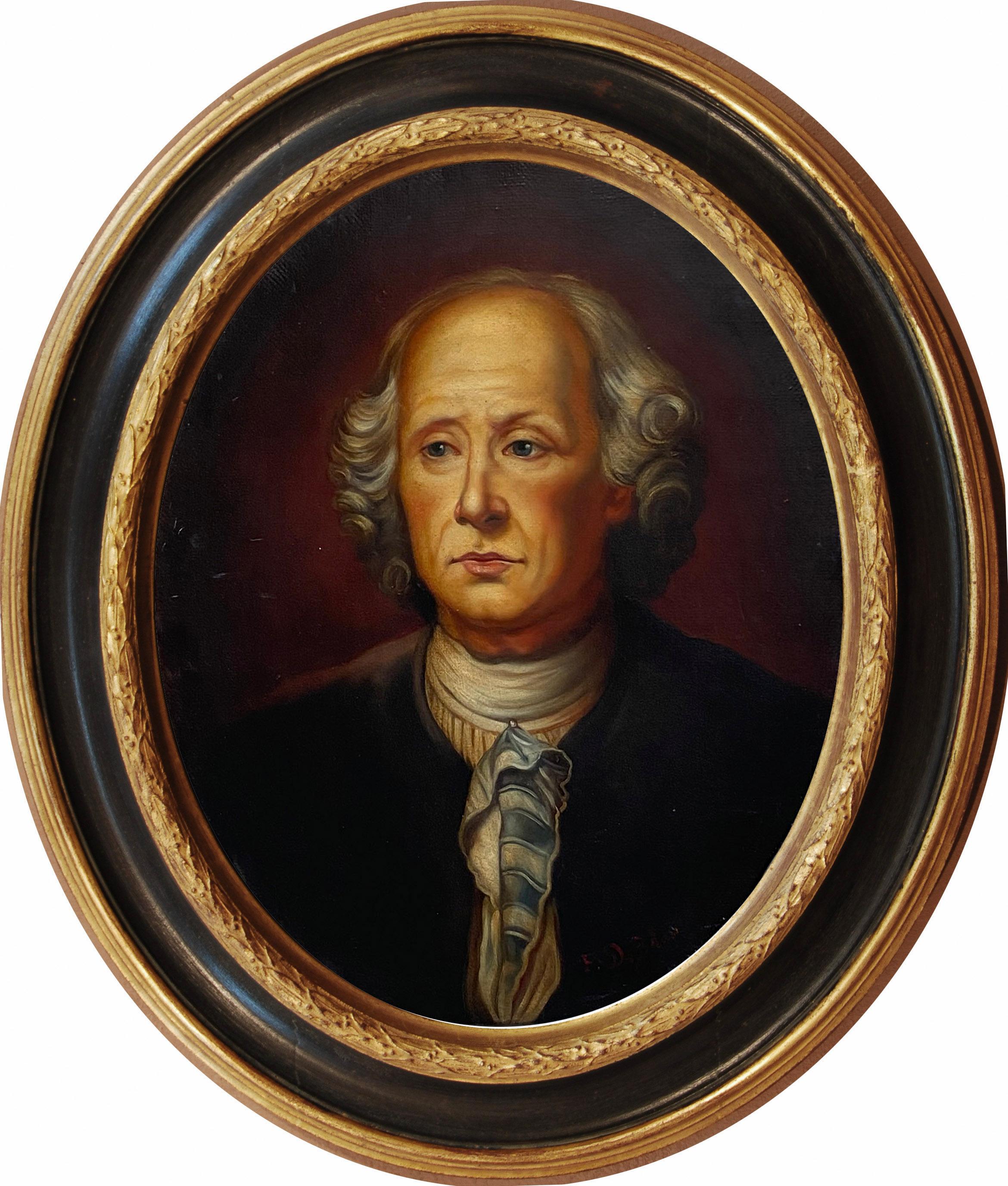 PORTRAIT OF A GENTLMEN (Portrait d'un géorgien) - Peinture à l'huile sur toile italienne