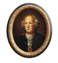 PORTRAIT OF A GENTLMEN - French School -Portrait Italian Oil on Canvas Painting
