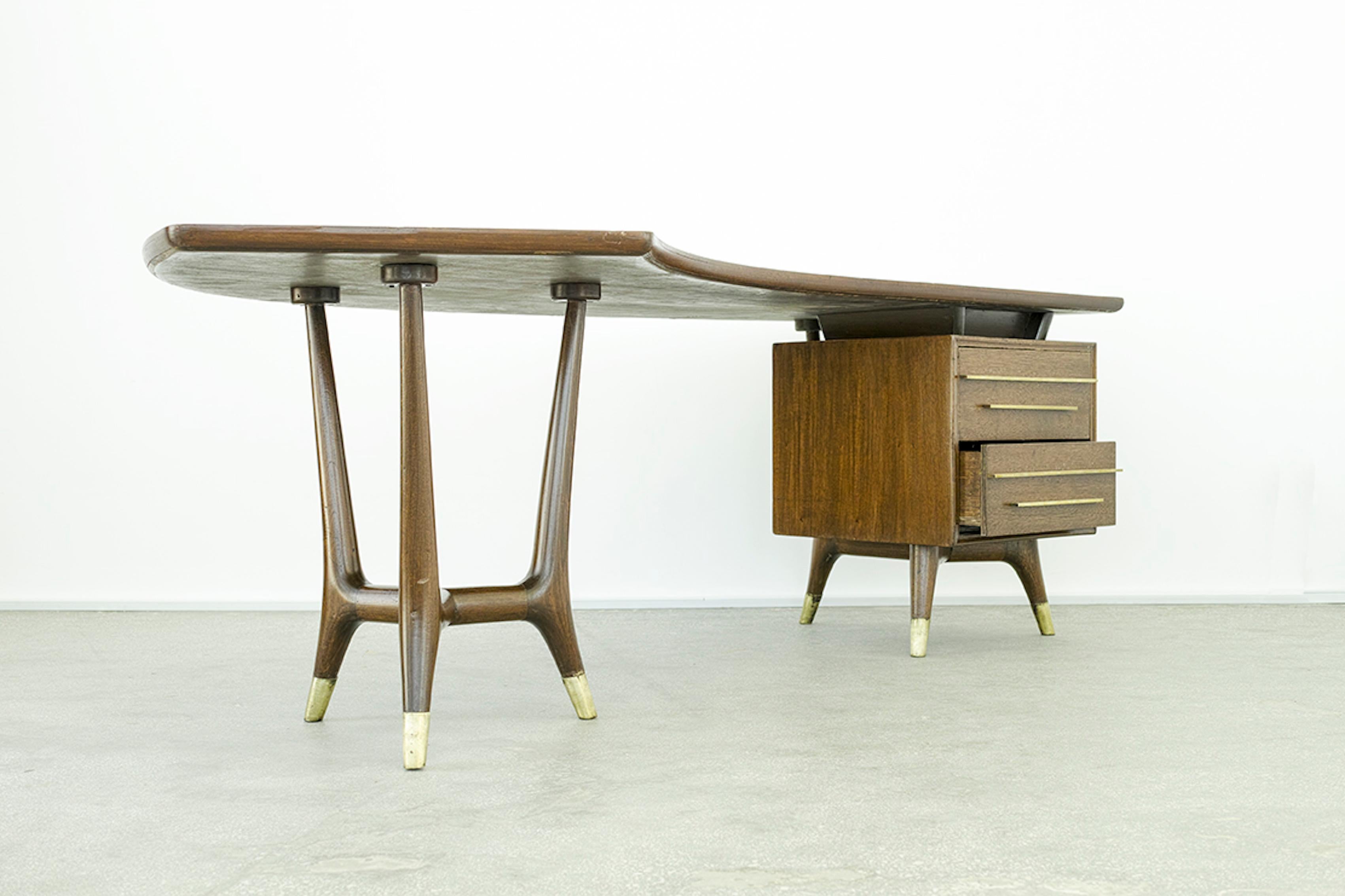 Mid-Century Modern Eugenio Escudero Mid-Century Desk, Mexico, 1950s For Sale
