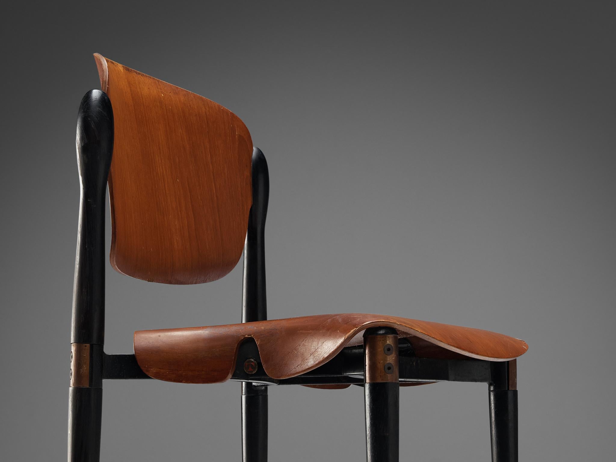 Mid-Century Modern Eugenio Gerli for Tecno Dining Chair in Teak  For Sale