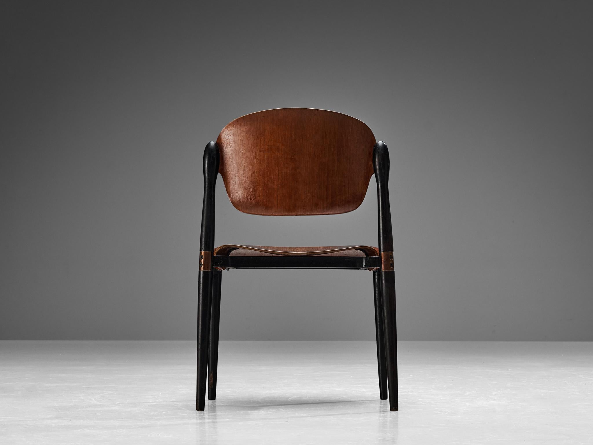 Eugenio Gerli for Tecno Dining Chair in Teak  For Sale 1