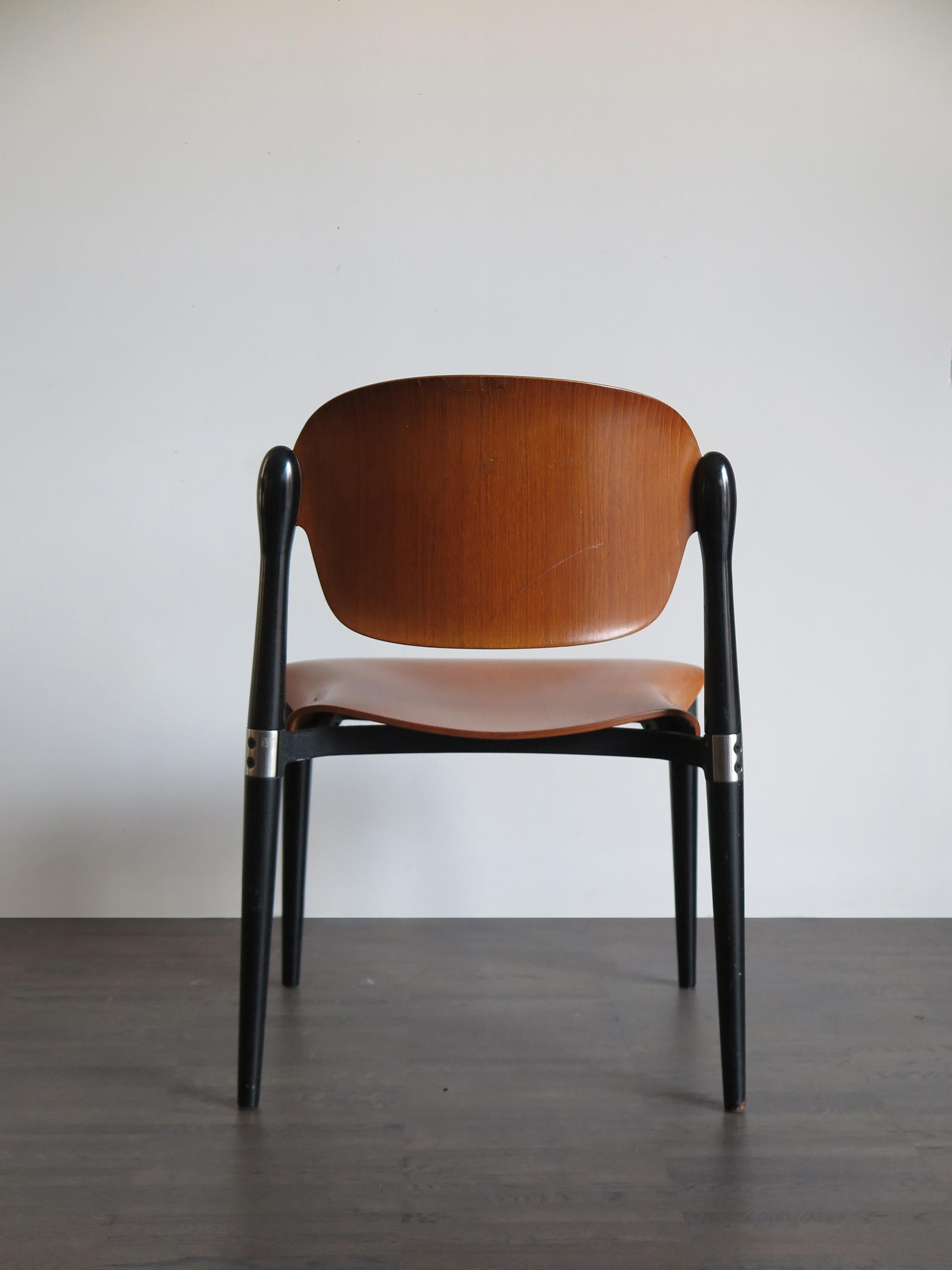 Eugenio Gerli for Tecno Italian Curved Wood Dining Chairs Model “S832”, 1962 3