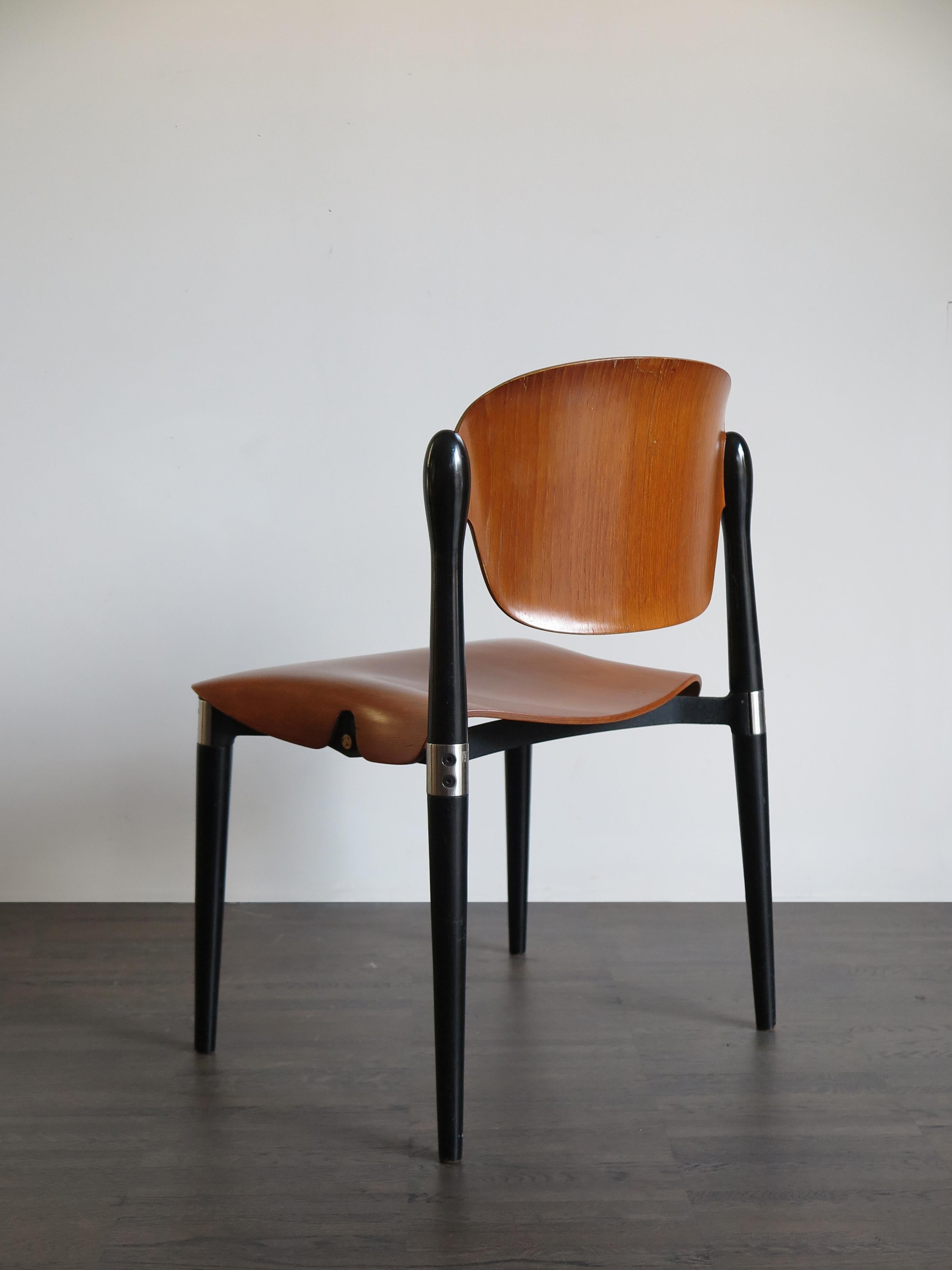 Eugenio Gerli for Tecno Italian Curved Wood Dining Chairs Model “S832”, 1962 4