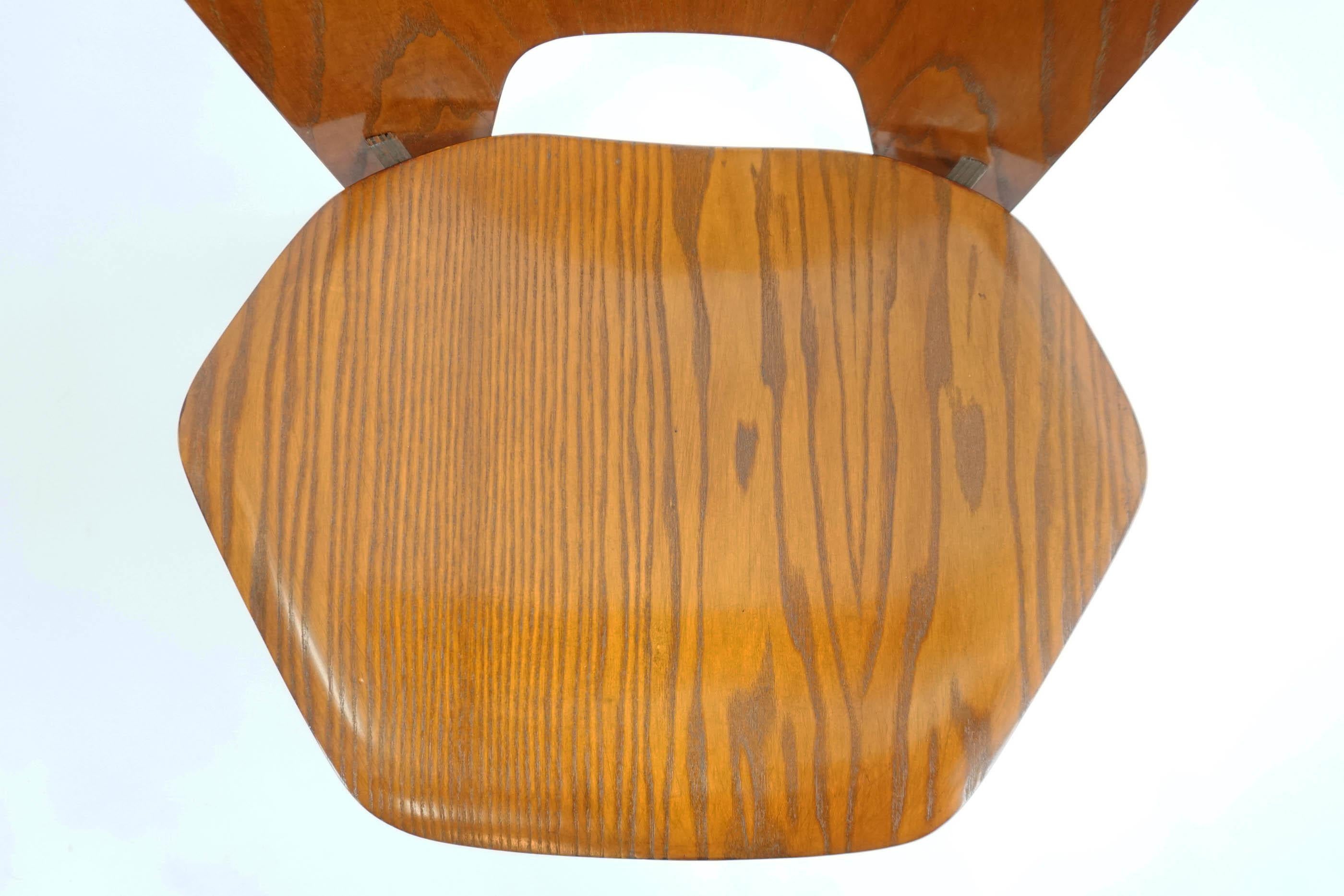 Eugenio Gerli for Tecno, Italy 1959 Iconic and Rare Set of 6 Teak Plywood Chairs For Sale 4