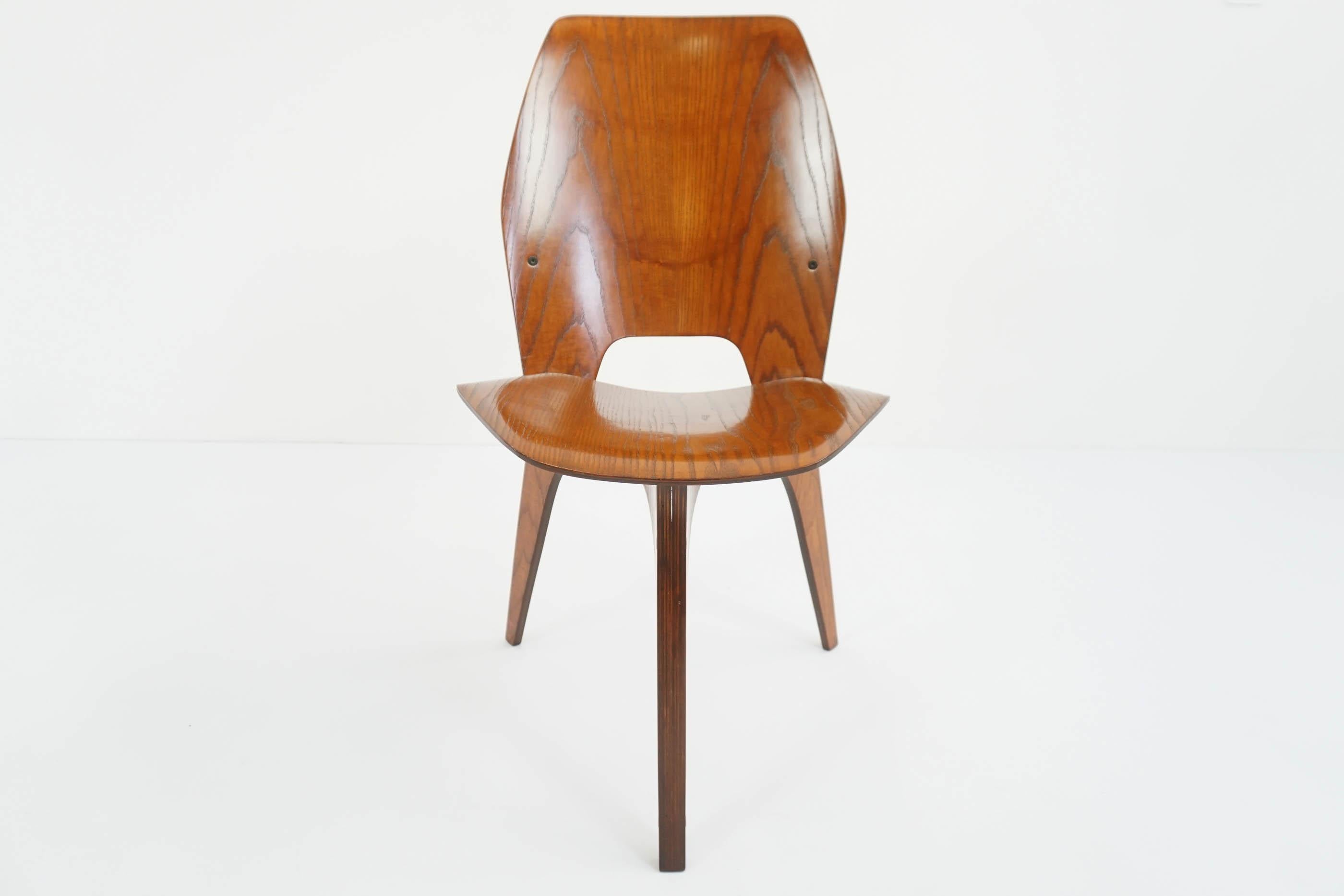 Eugenio Gerli for Tecno, Italy 1959 Iconic and Rare Set of 6 Teak Plywood Chairs For Sale 6