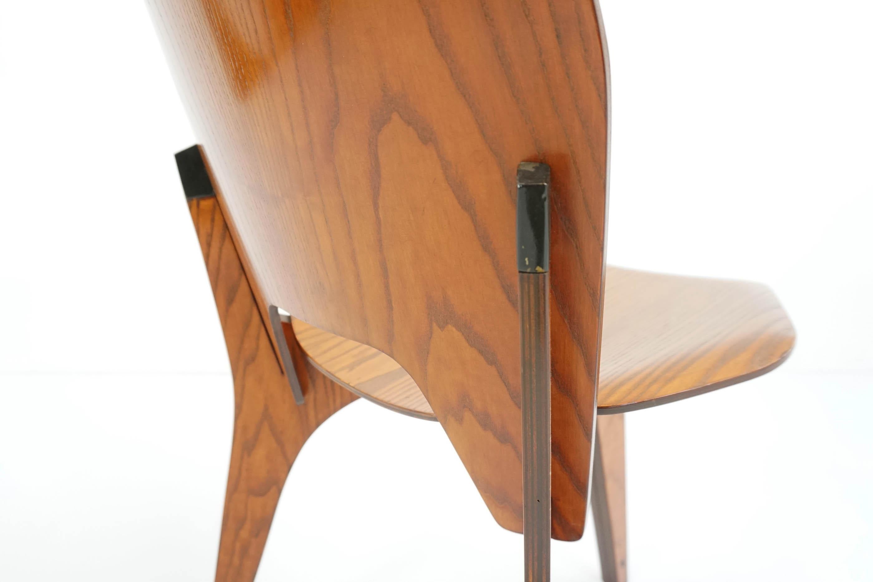 Eugenio Gerli for Tecno, Italy 1959 Iconic and Rare Set of 6 Teak Plywood Chairs For Sale 2