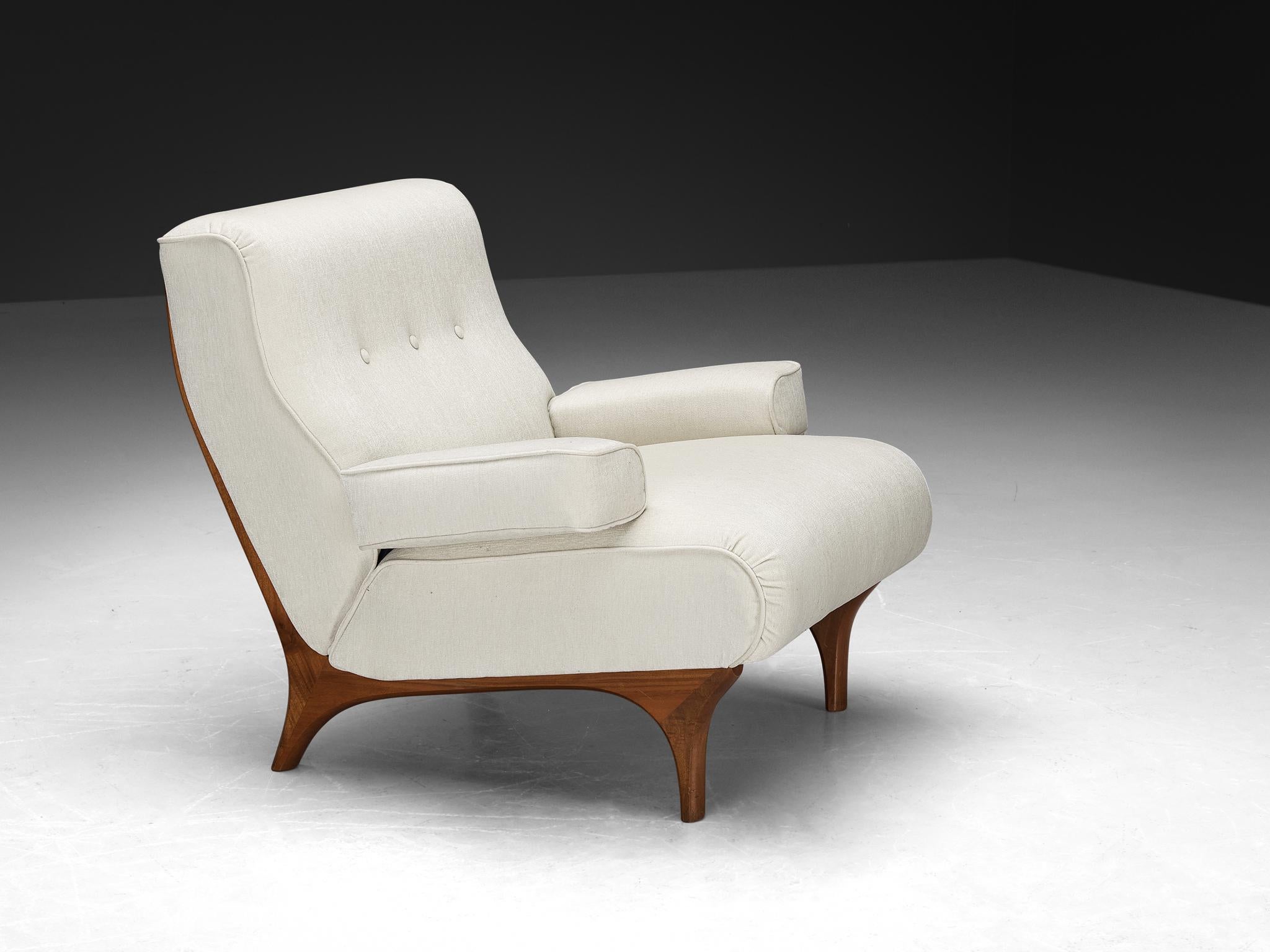Eugenio Gerli für Tecno: Loungesessel in Chenille (Moderne der Mitte des Jahrhunderts) im Angebot